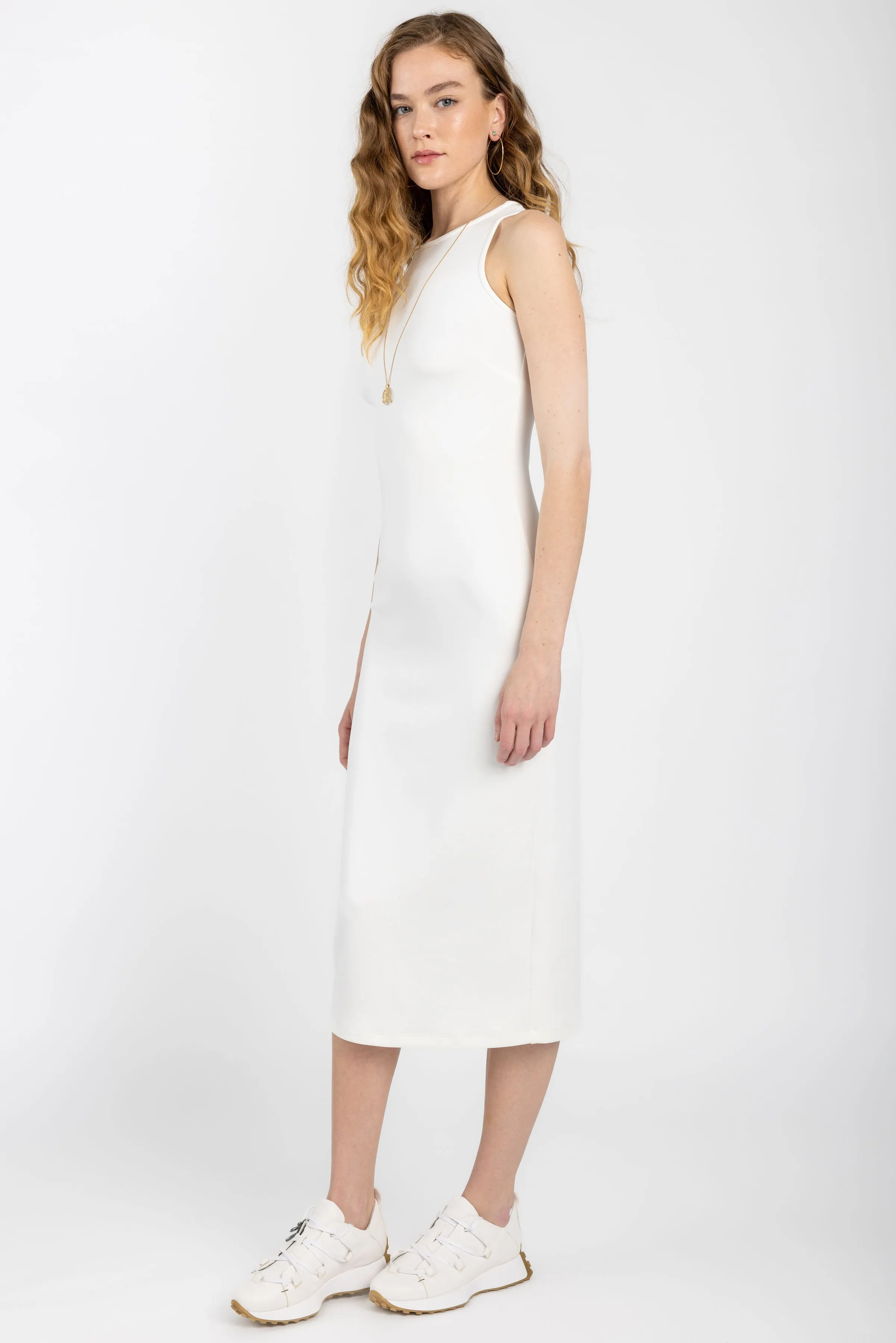 Mammola Sleeveless Knit Dress in White