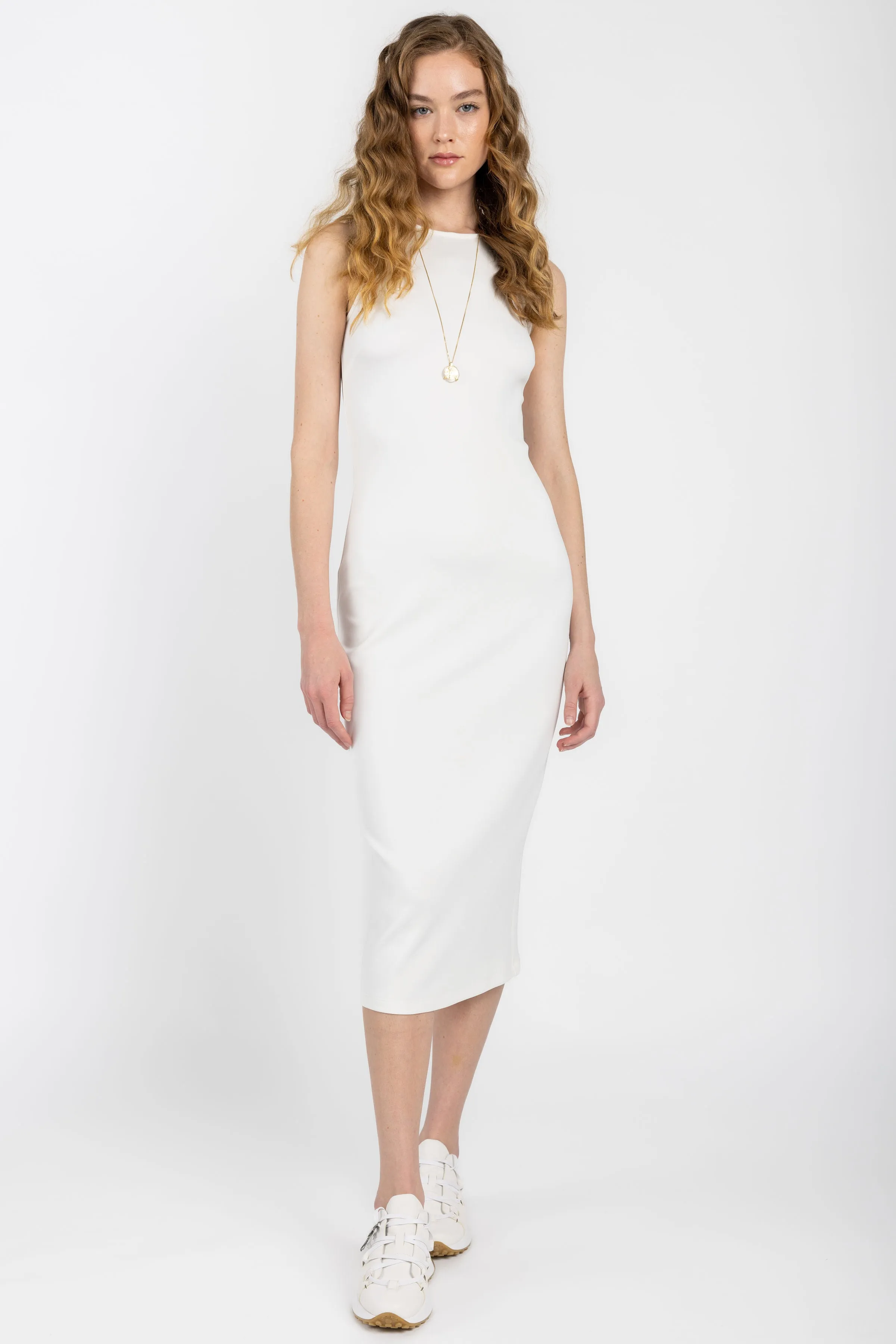 Mammola Sleeveless Knit Dress in White