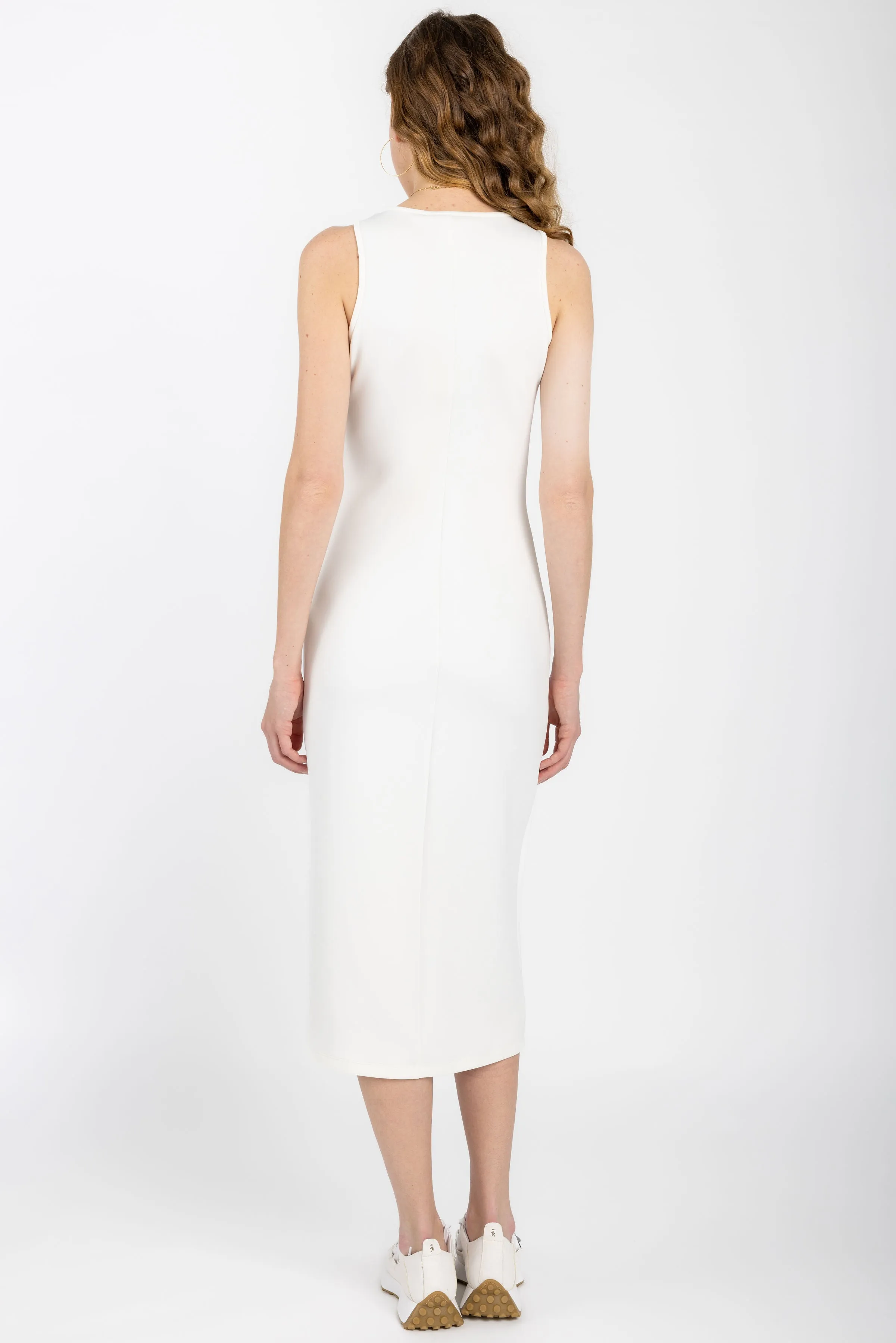 Mammola Sleeveless Knit Dress in White