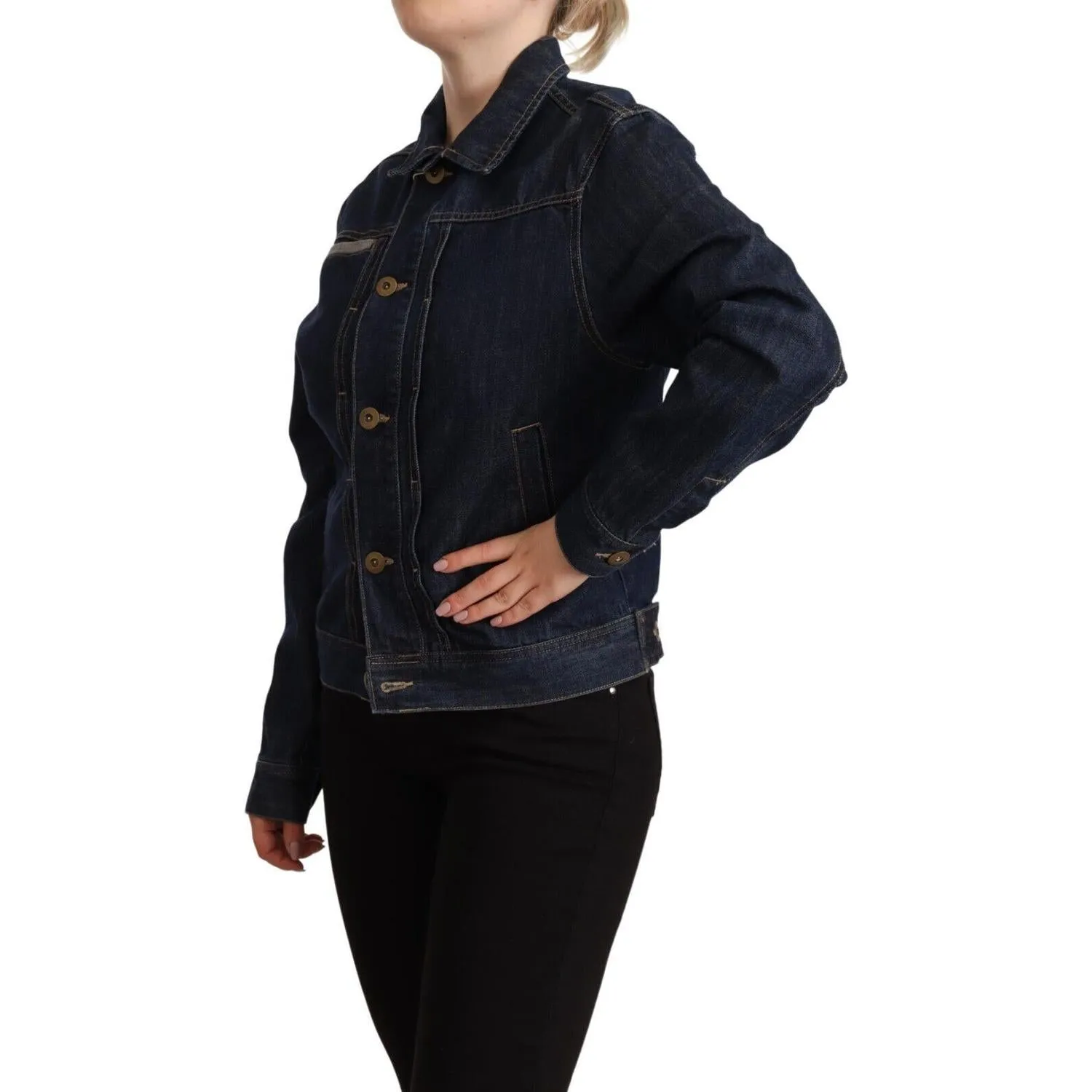 Master Coat Elegant Dark Blue Denim Jacket