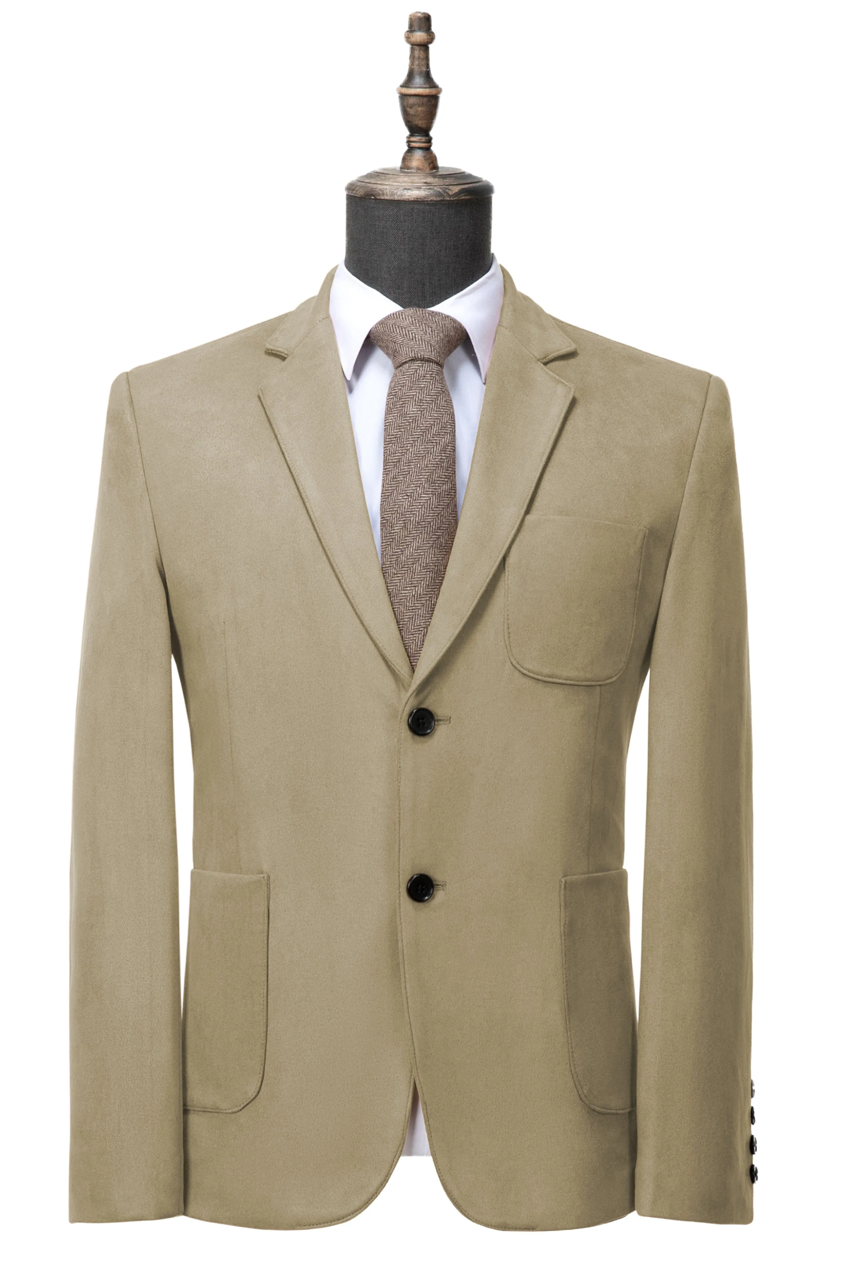 Men's Business Casual Suede Notch Lapel Blazer