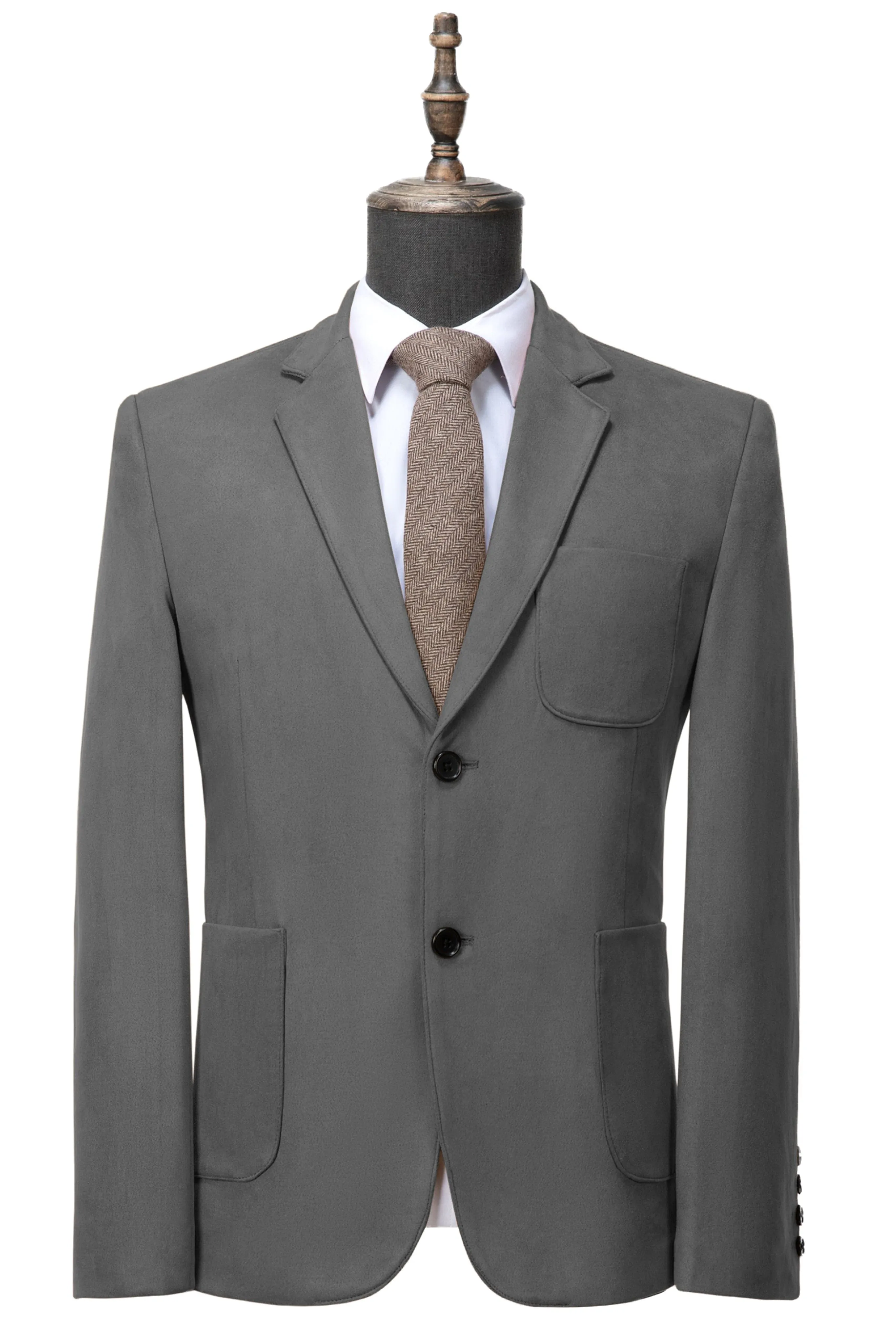 Men's Business Casual Suede Notch Lapel Blazer