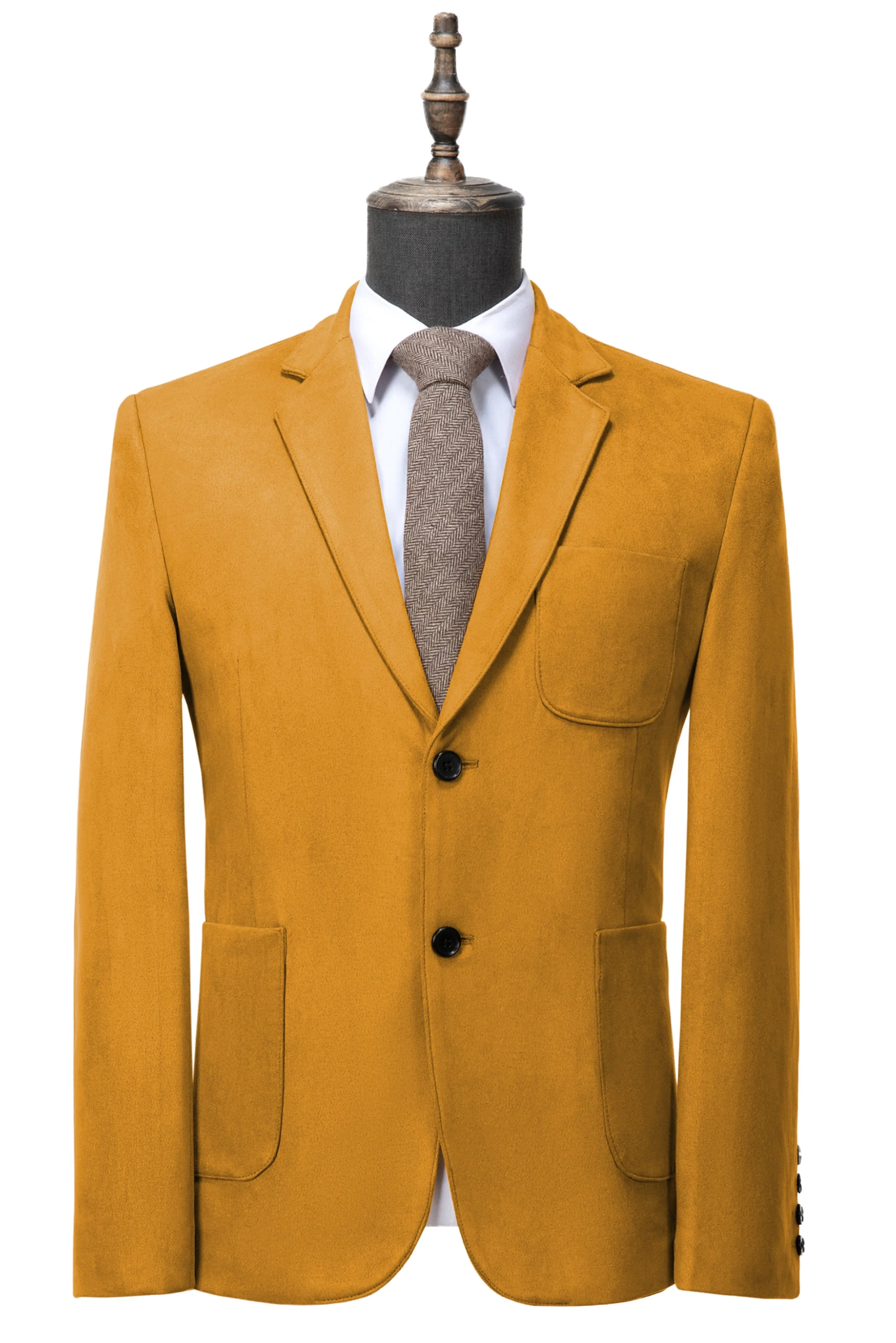 Men's Business Casual Suede Notch Lapel Blazer