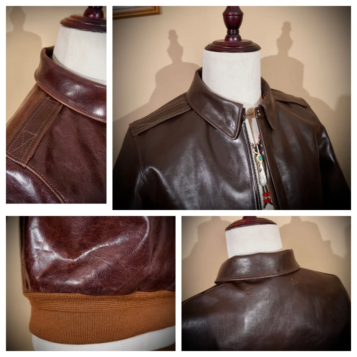 Men's Type A-2 Flight Leather Coat Tan