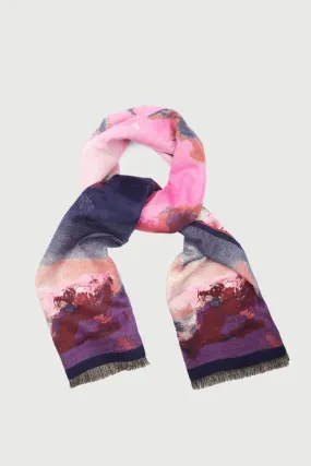 Multicolor Abstract Splatter Reversible Scarf