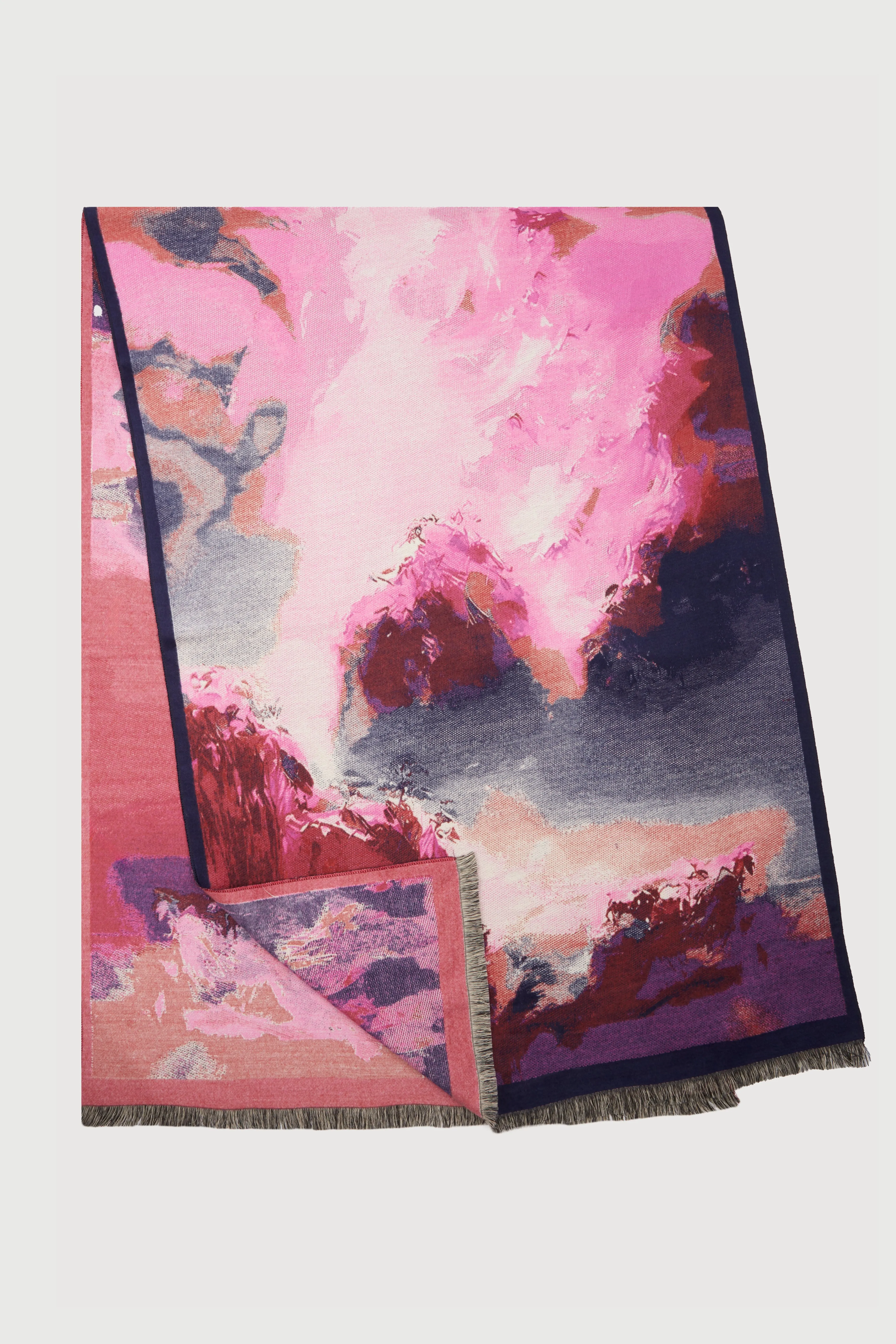 Multicolor Abstract Splatter Reversible Scarf