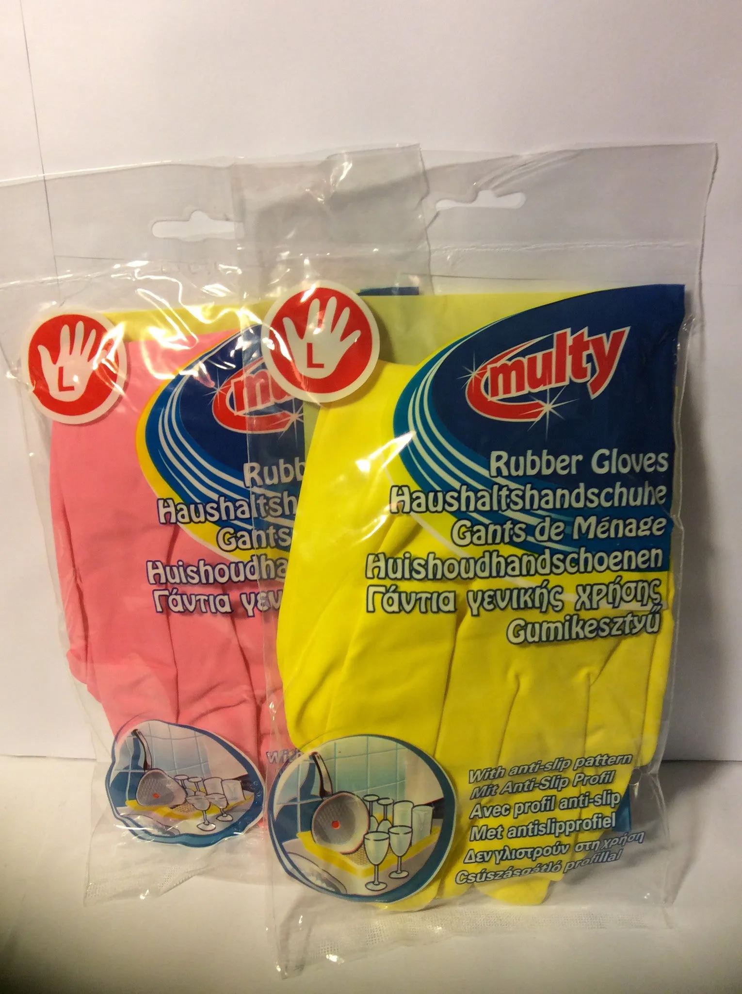 Multy Rubber Gloves Large-1x12-20%code-448