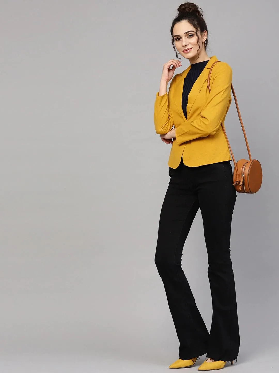 Mustard Linen Blazer