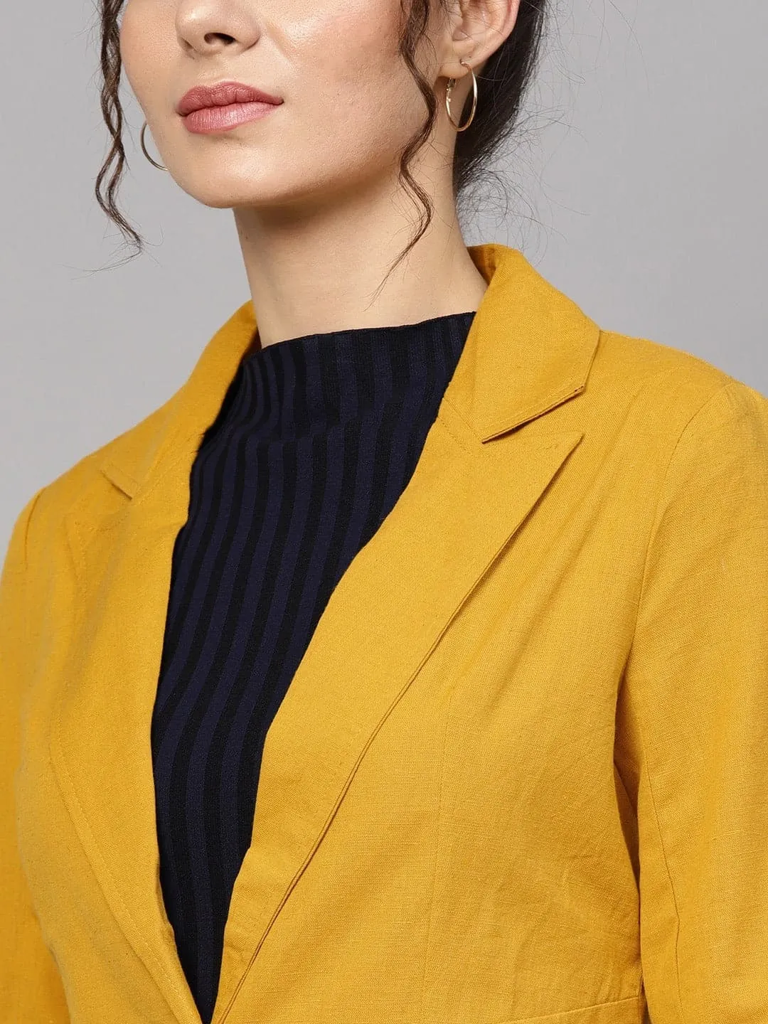 Mustard Linen Blazer