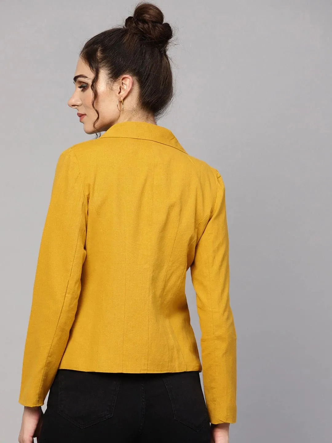 Mustard Linen Blazer