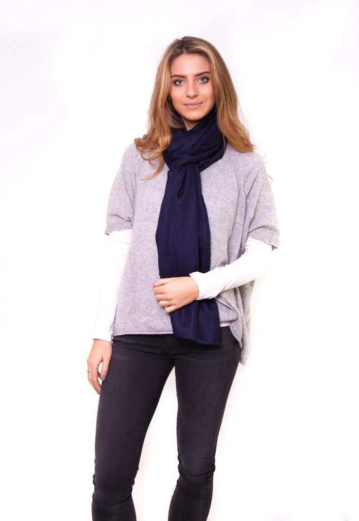 Navy Full Cashmere Scarf