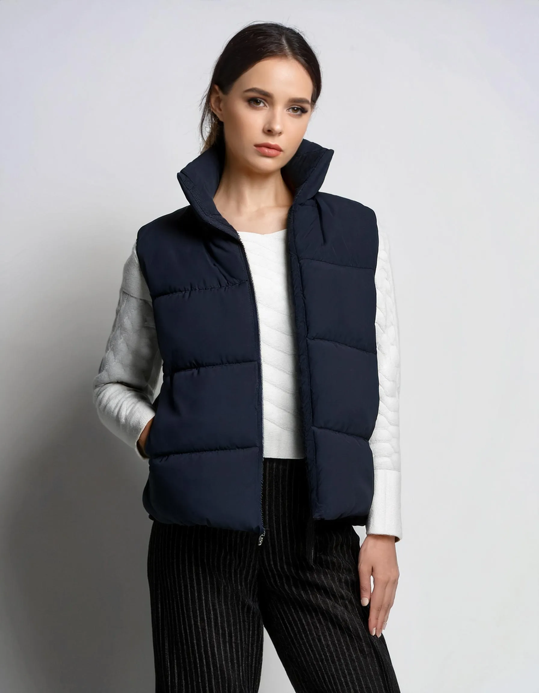 Navy Quilted Vest Puffer Jacket