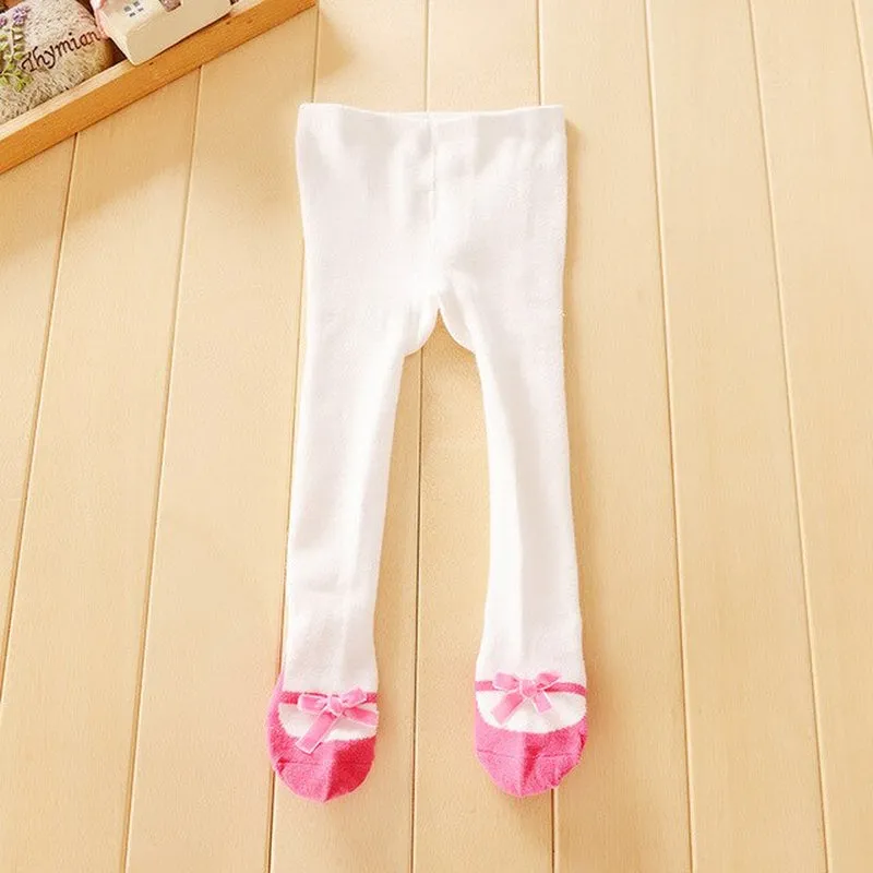 Newborn 6-24-months Baby Kids Tights Knit Cute Bow White Toddler Girl Socks Children Warm Winter Pantyhose Tights for Girl