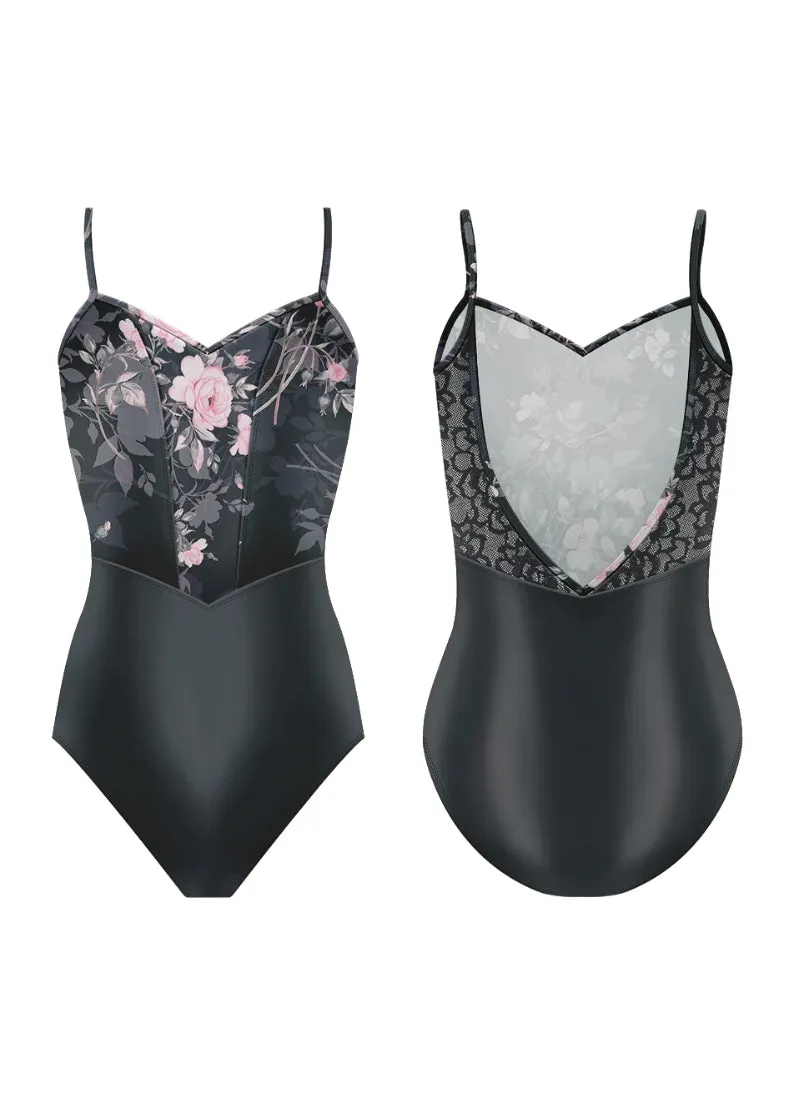 ON SALE Chanelle Camisole Leotard (Noir Fleur)