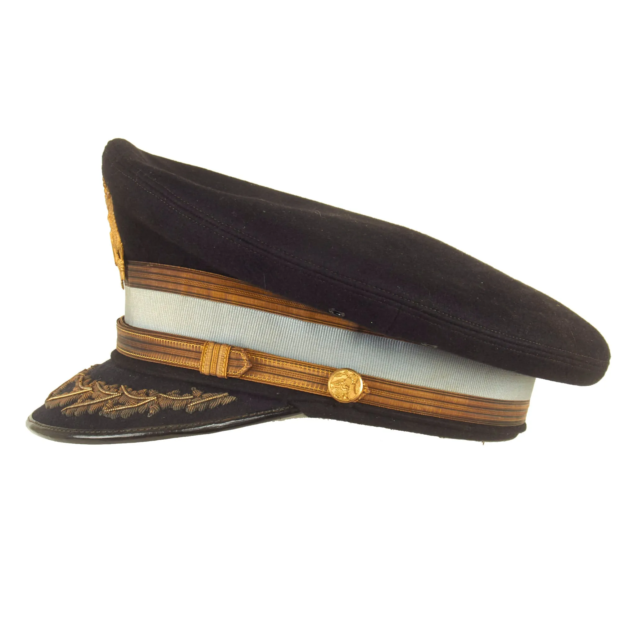 Original U.S. Pre Vietnam War Era Infantry and Artillery Officers’ Dress Blues Peaked VIsor - 2 Items