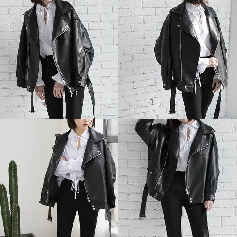 Oversized Faux Leather Jacket | Millennials