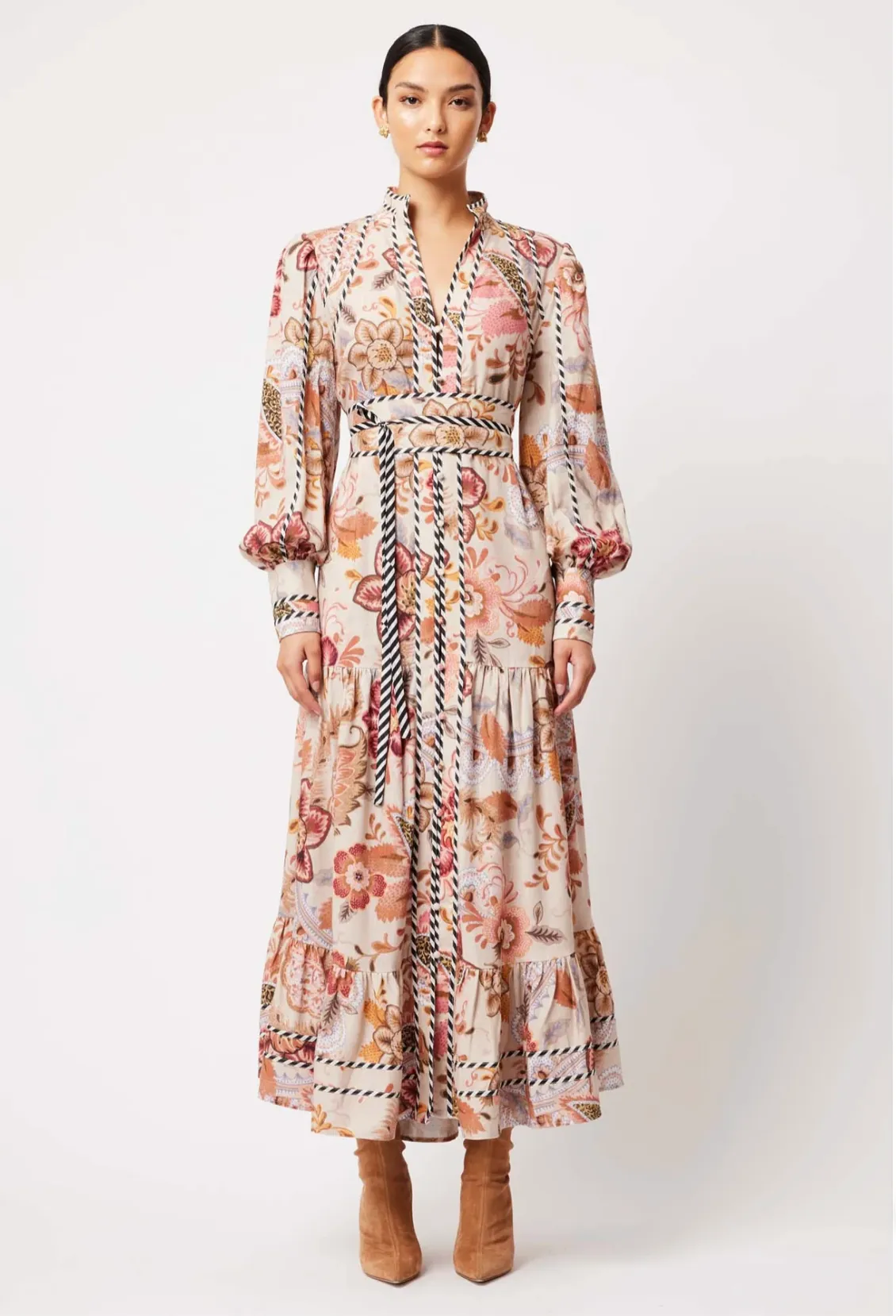 OW41708ARF VEGA LINEN VISCOSE DRESS - ARIES FLORAL