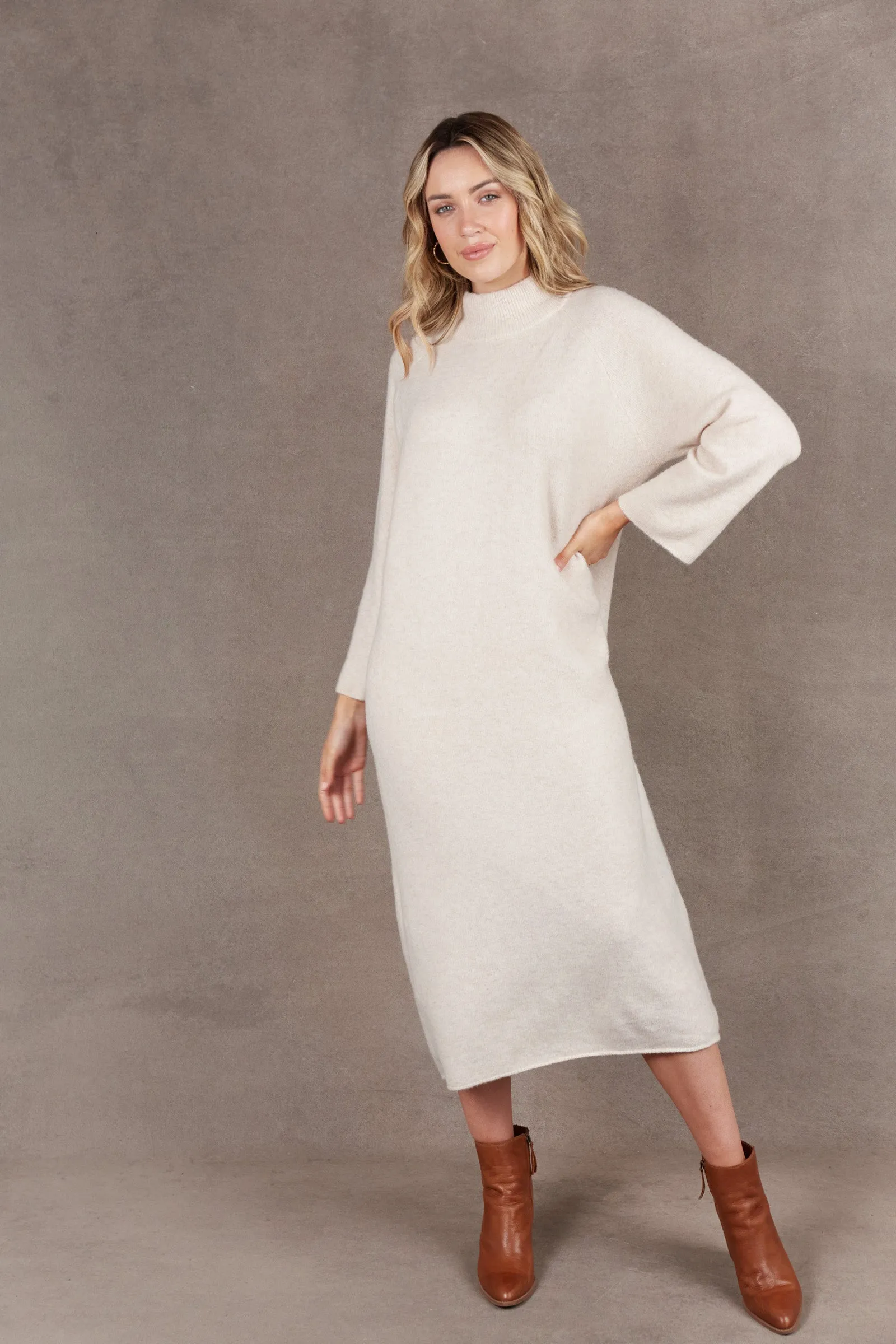 Paarl Tie Knit Dress - Oat