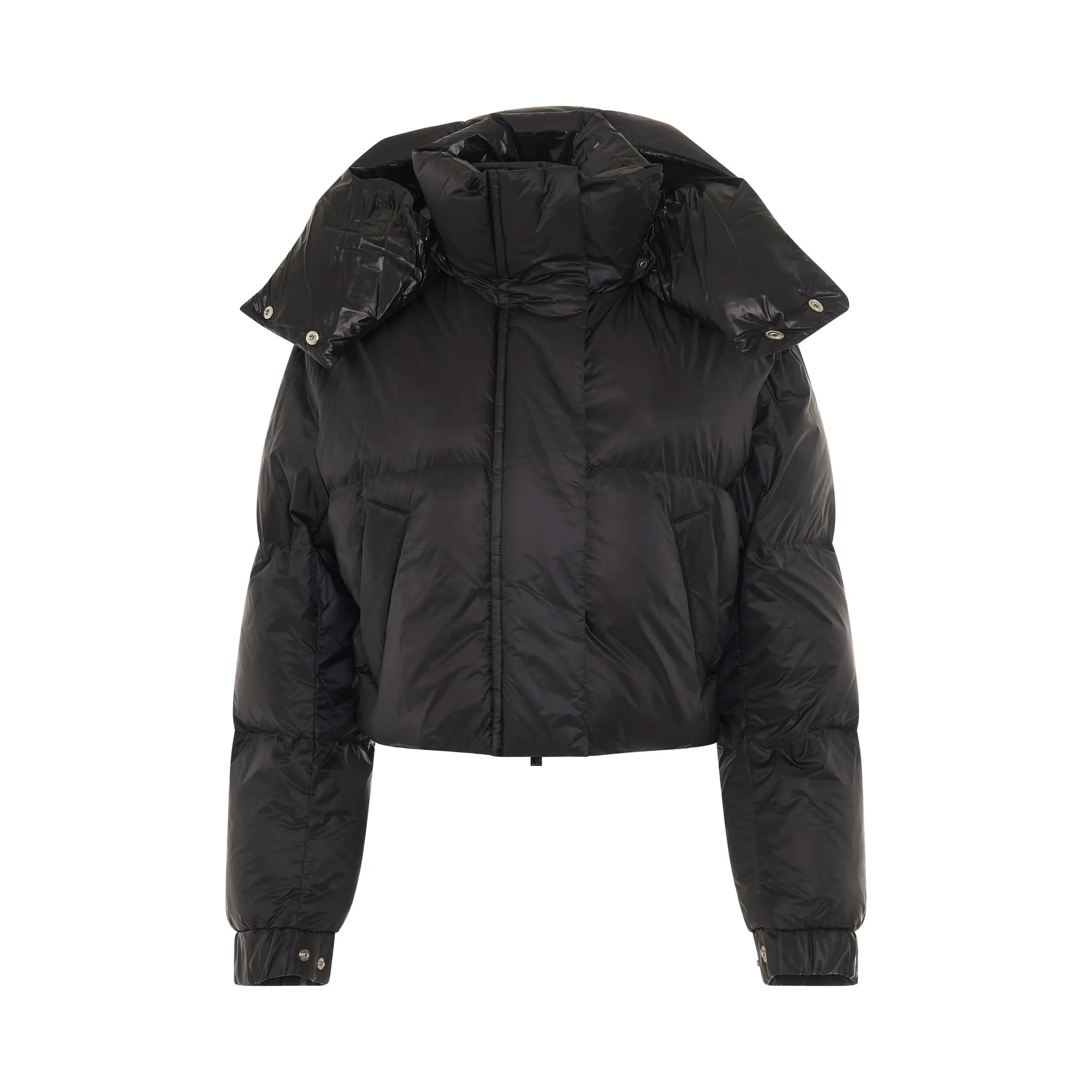 Padded Blouson Puffer Jacket in Black