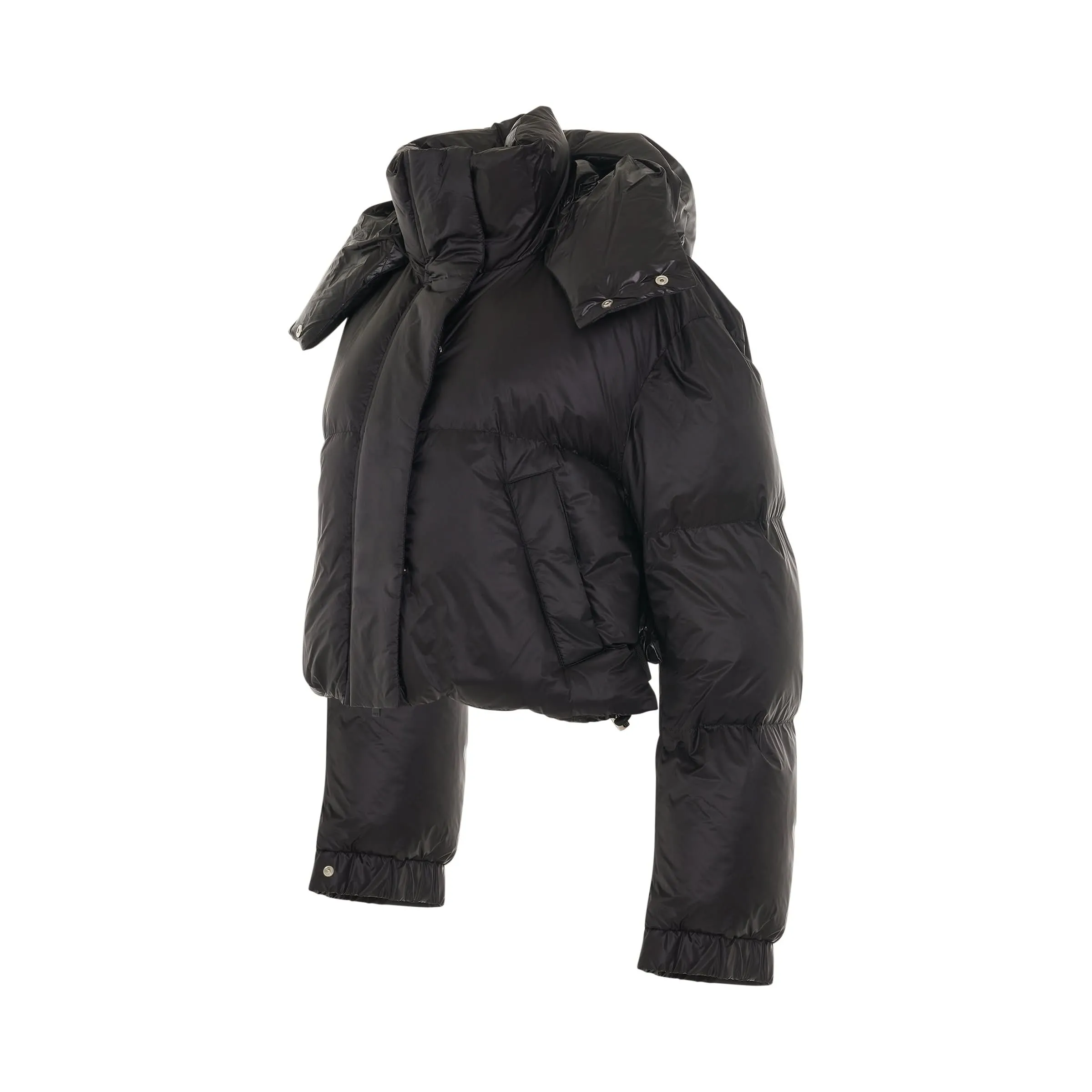 Padded Blouson Puffer Jacket in Black