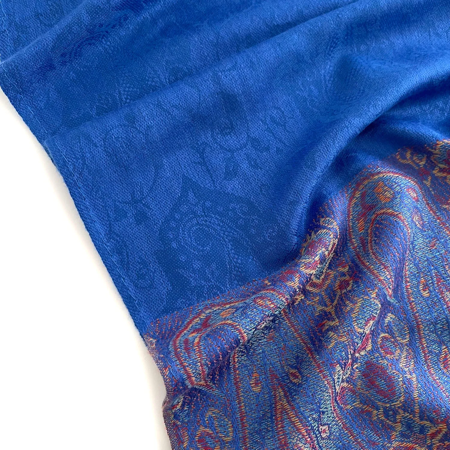 PAISLEY PRINT ROYAL BLUE LIGHTWEIGHT PASHMINA SHAWL SCARF