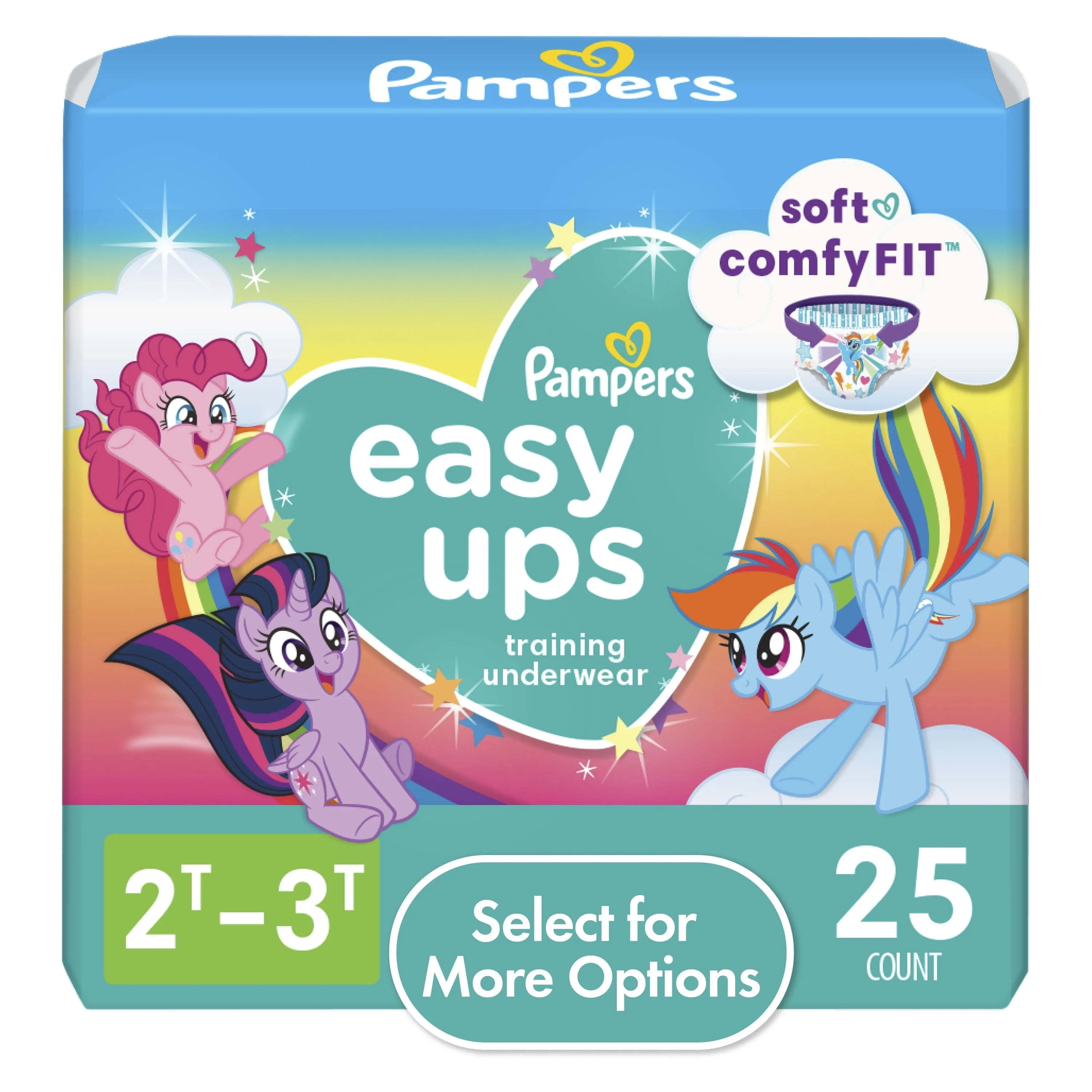 Pampers Easy Ups My Little Pony Training Pants Toddler Girls 2T/3T 25 Ct