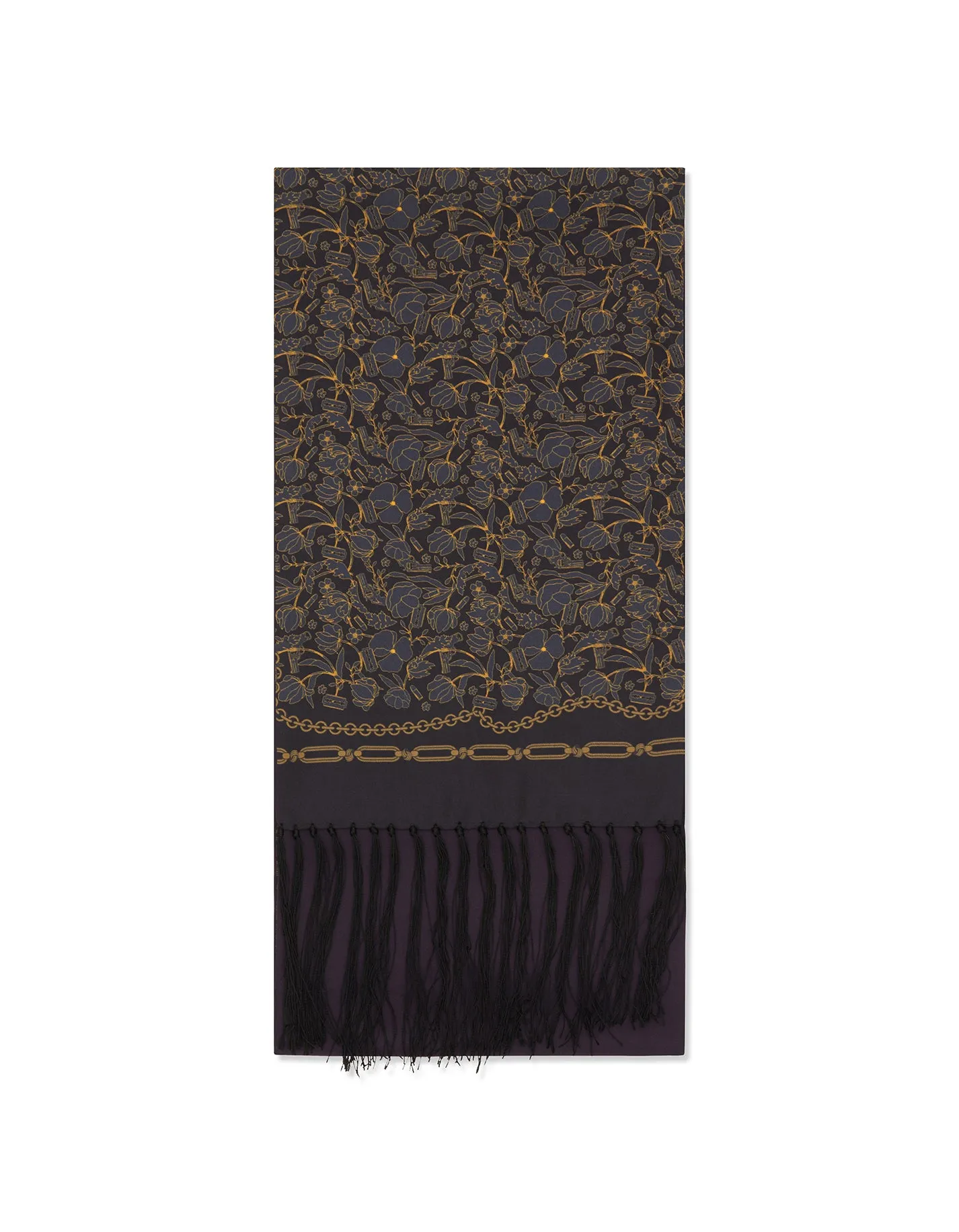 Peaky Blinders Navy Floral Silk Scarf