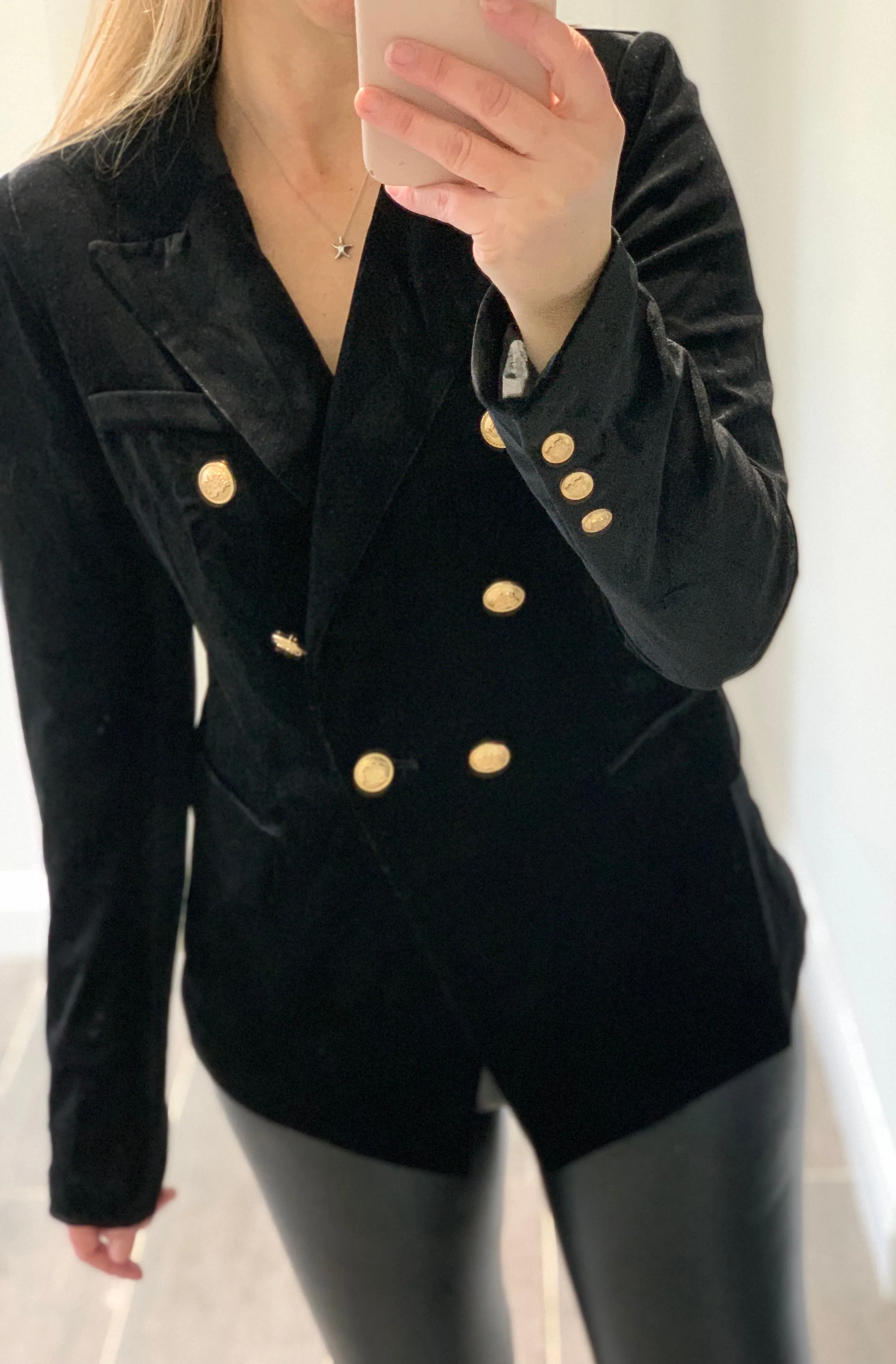 Penny Velvet Blazer | Black