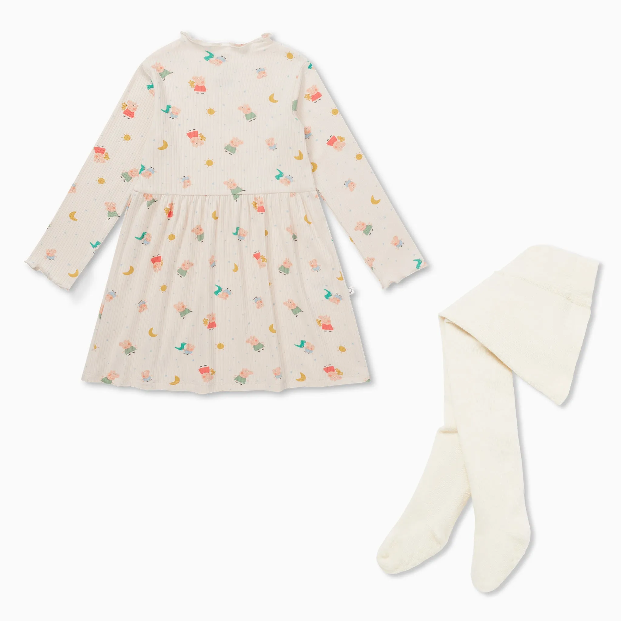 Peppa Pig Ribbed Dress & Tights Outfit