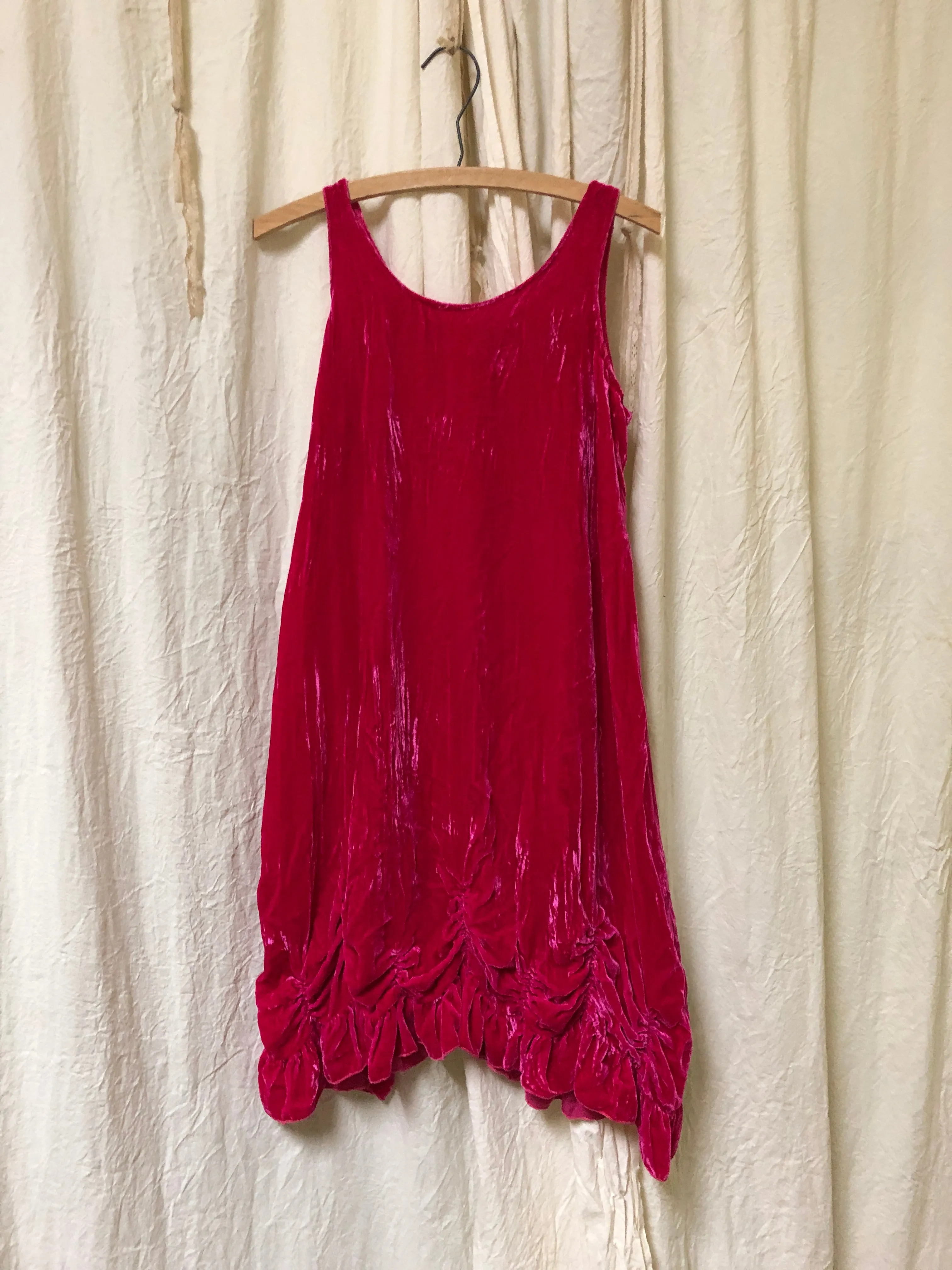 Petal Slip Dress Short in Velvet