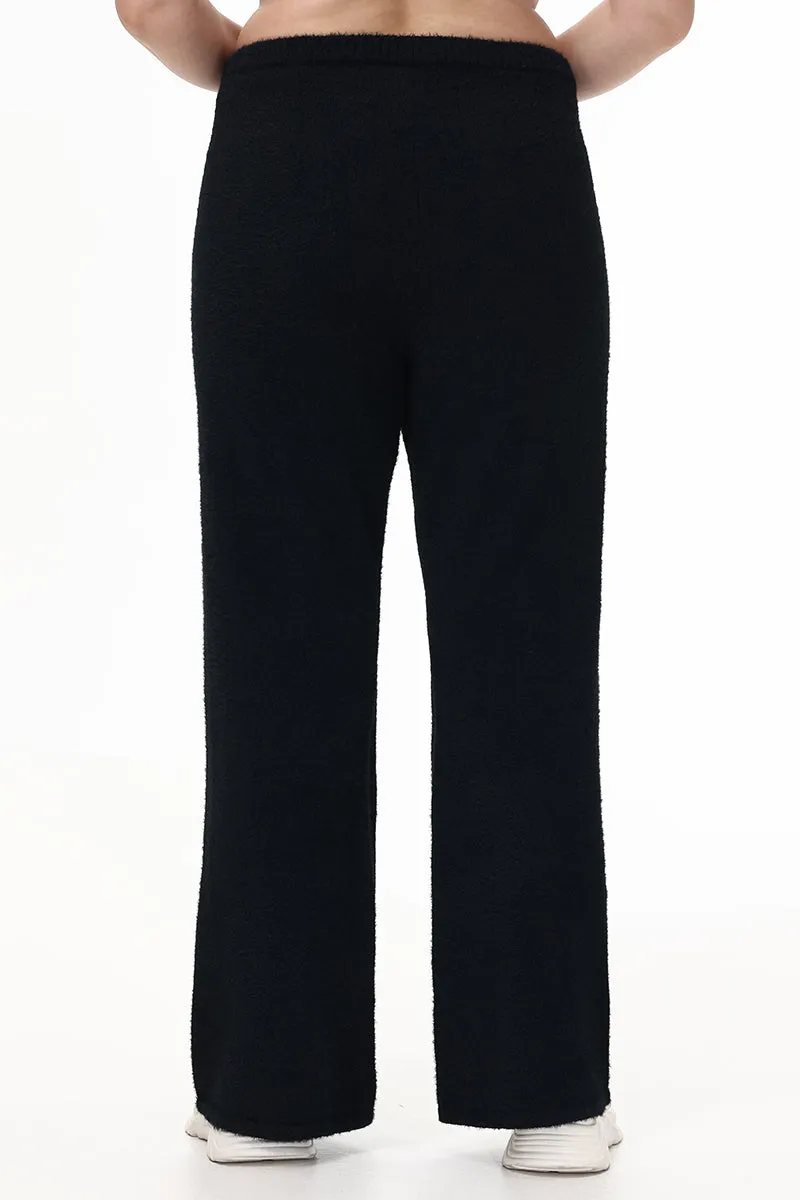 Plus-Size Metallic Eyelash Flared Pant