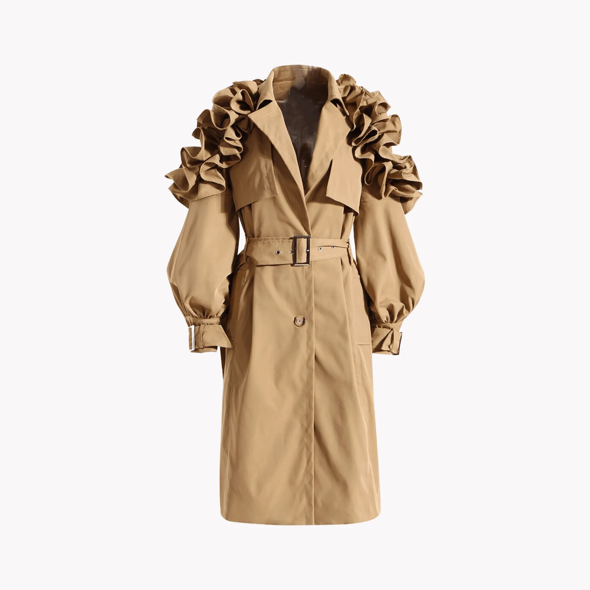 Pre Order:  Ruffle Trench Coat - @simplywindy