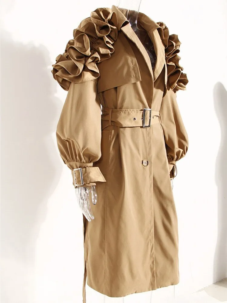 Pre Order:  Ruffle Trench Coat - @simplywindy