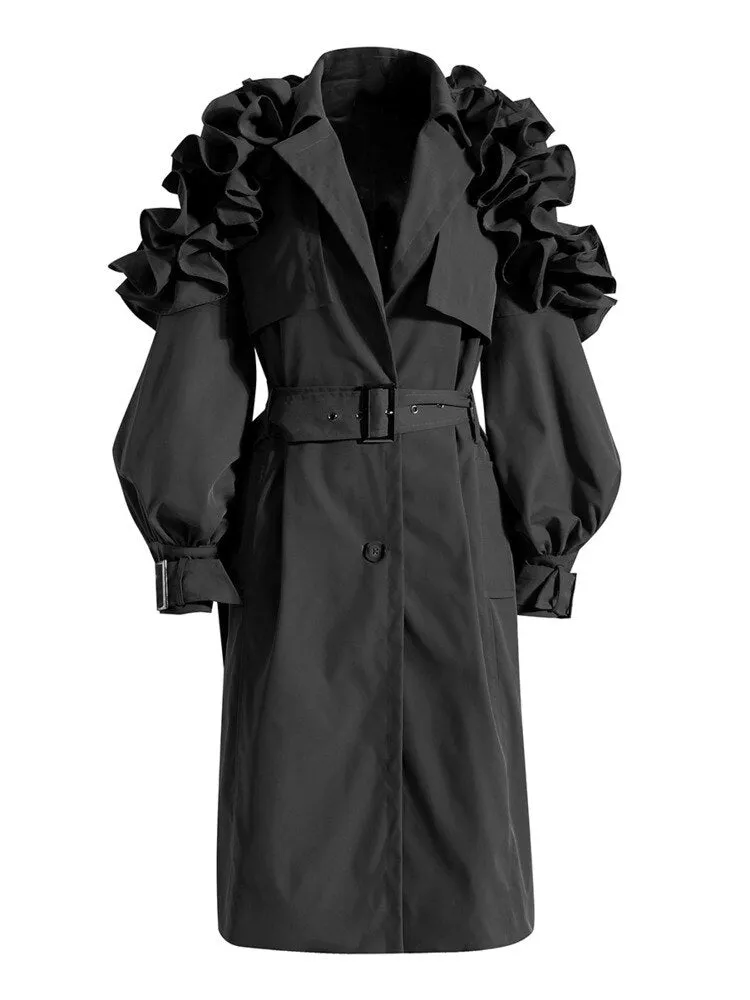 Pre Order:  Ruffle Trench Coat - @simplywindy