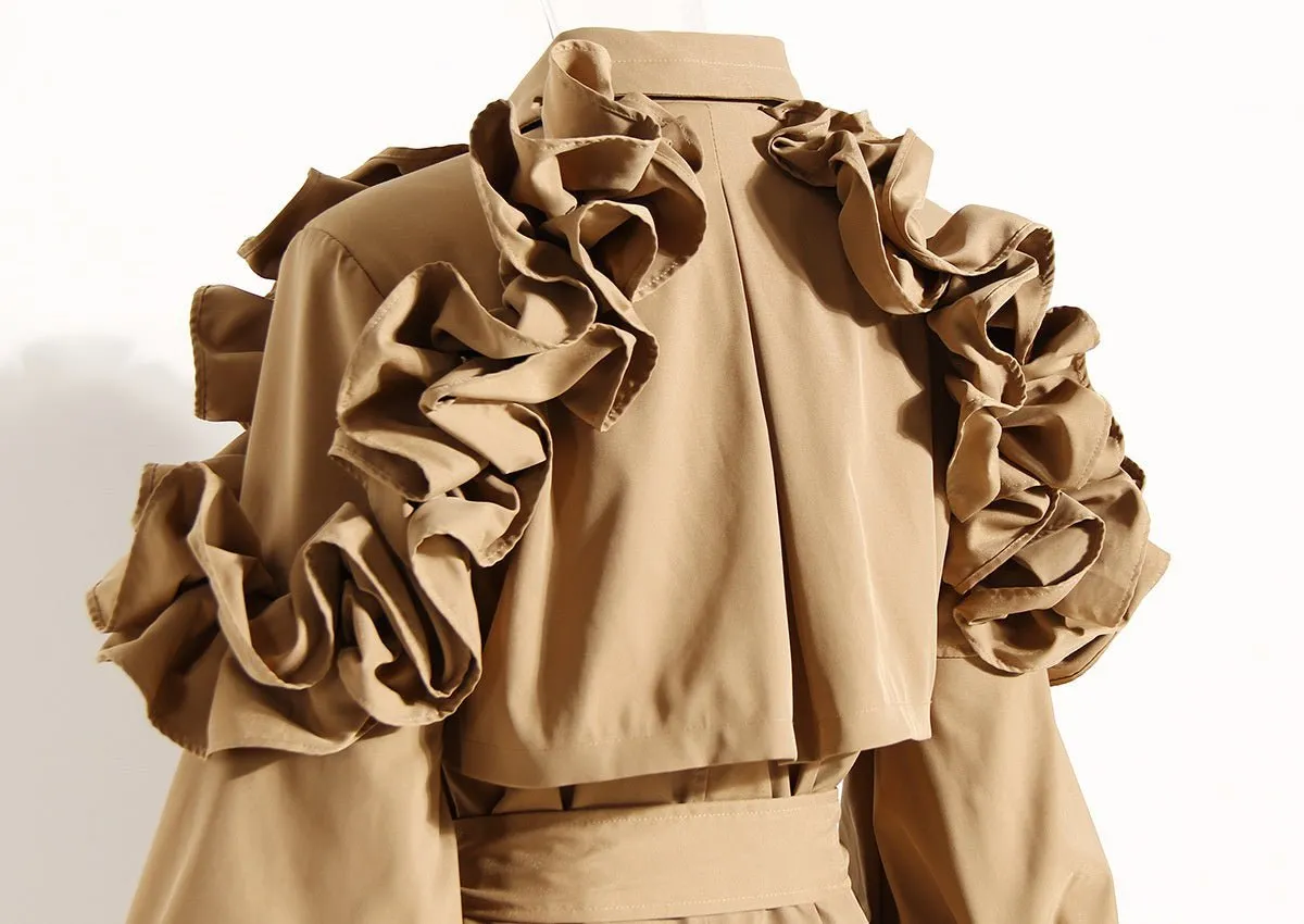 Pre Order:  Ruffle Trench Coat - @simplywindy