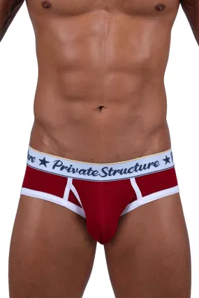 Private Structure SCUS4529 Classic Mid Waist Mini Briefs Color Red