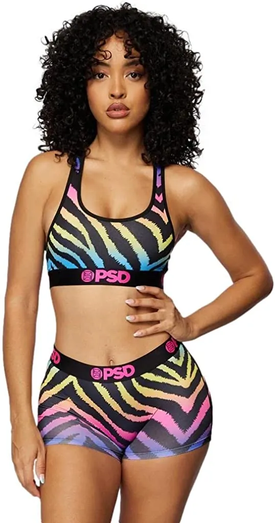 PSD Women's Boyshorts Multi/Rainbow Zebra