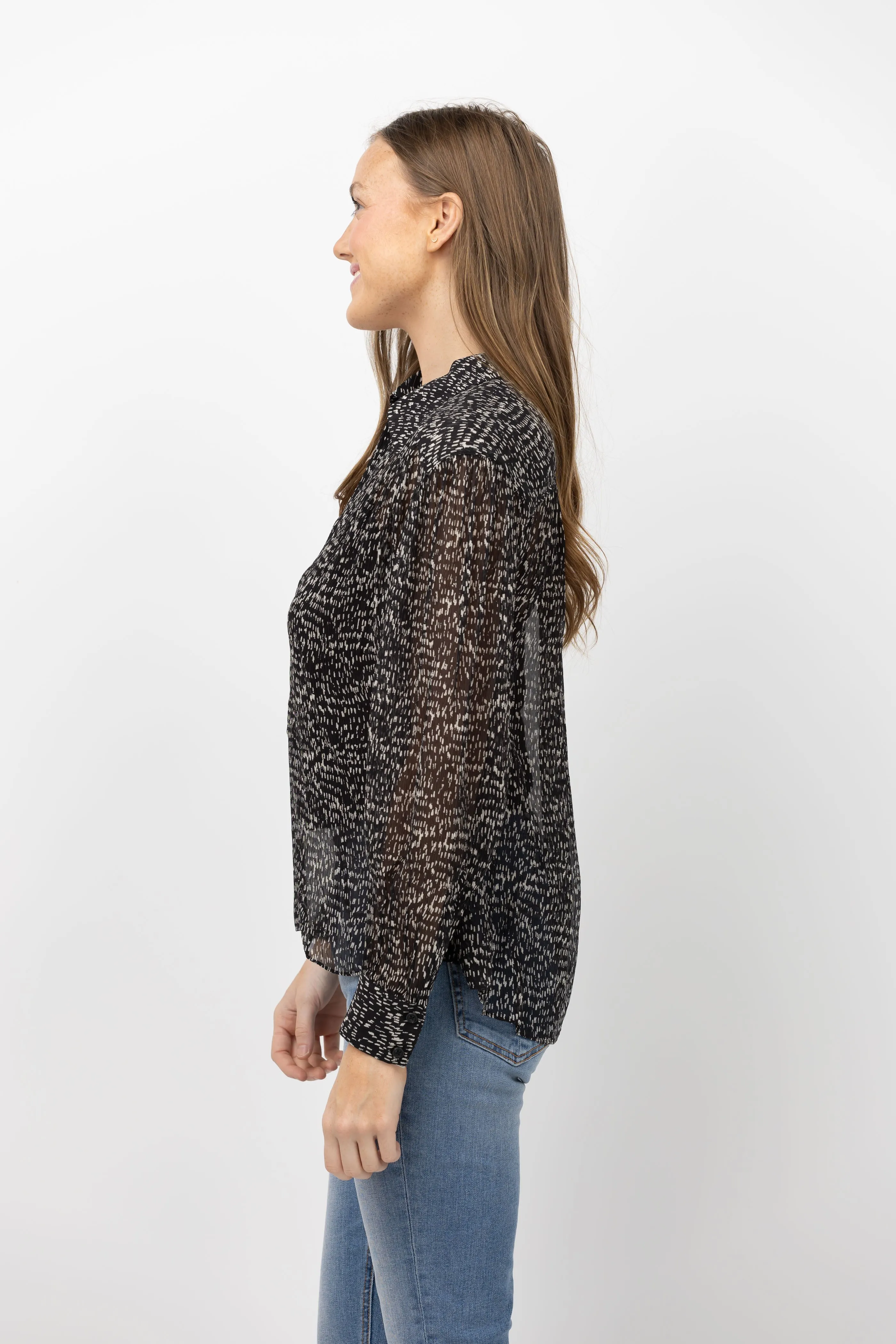 Rag & Bone Emmy Silk Top in Black Multi