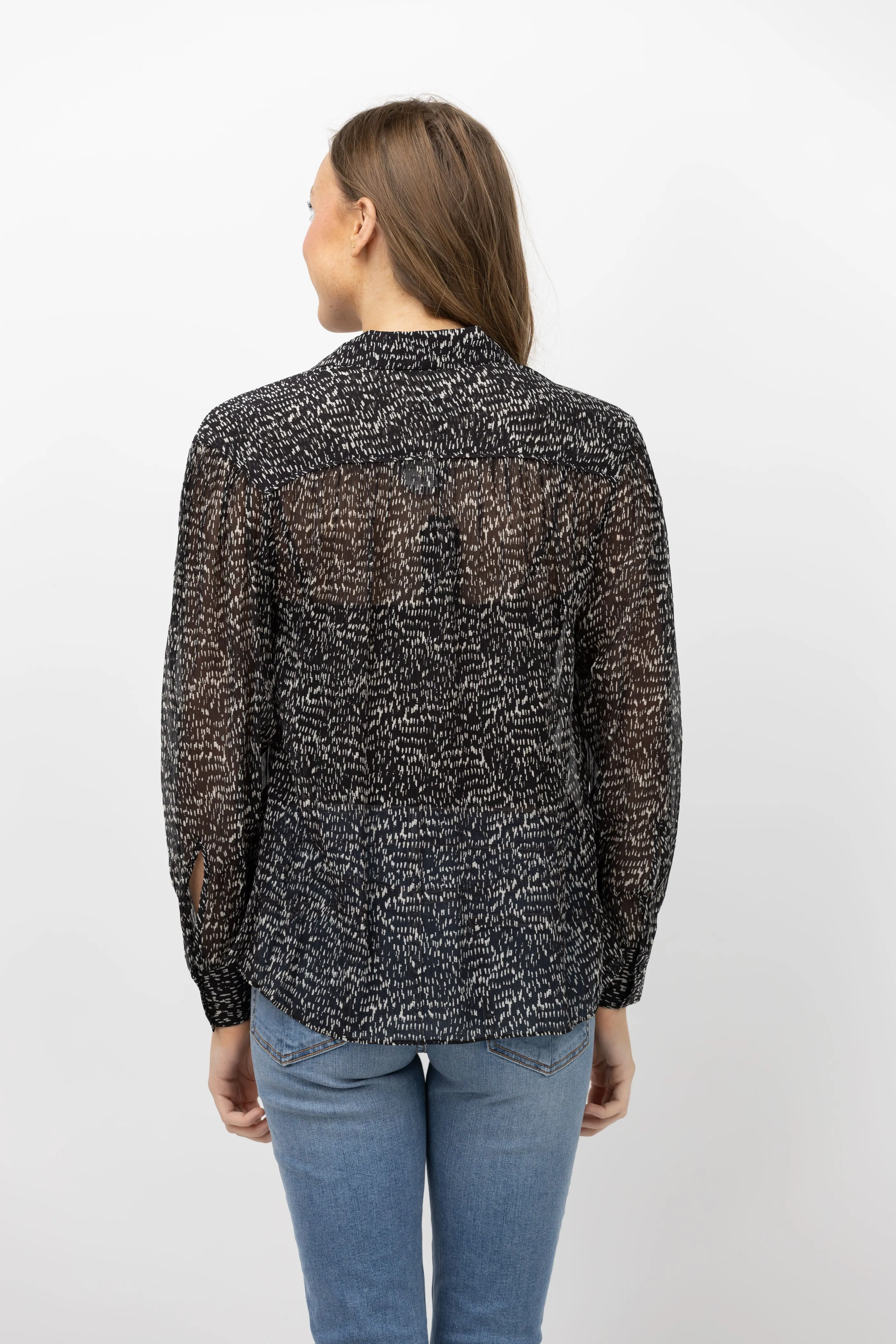 Rag & Bone Emmy Silk Top in Black Multi