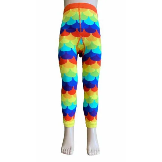 Rainbow Scales Footless Tights / Leggings