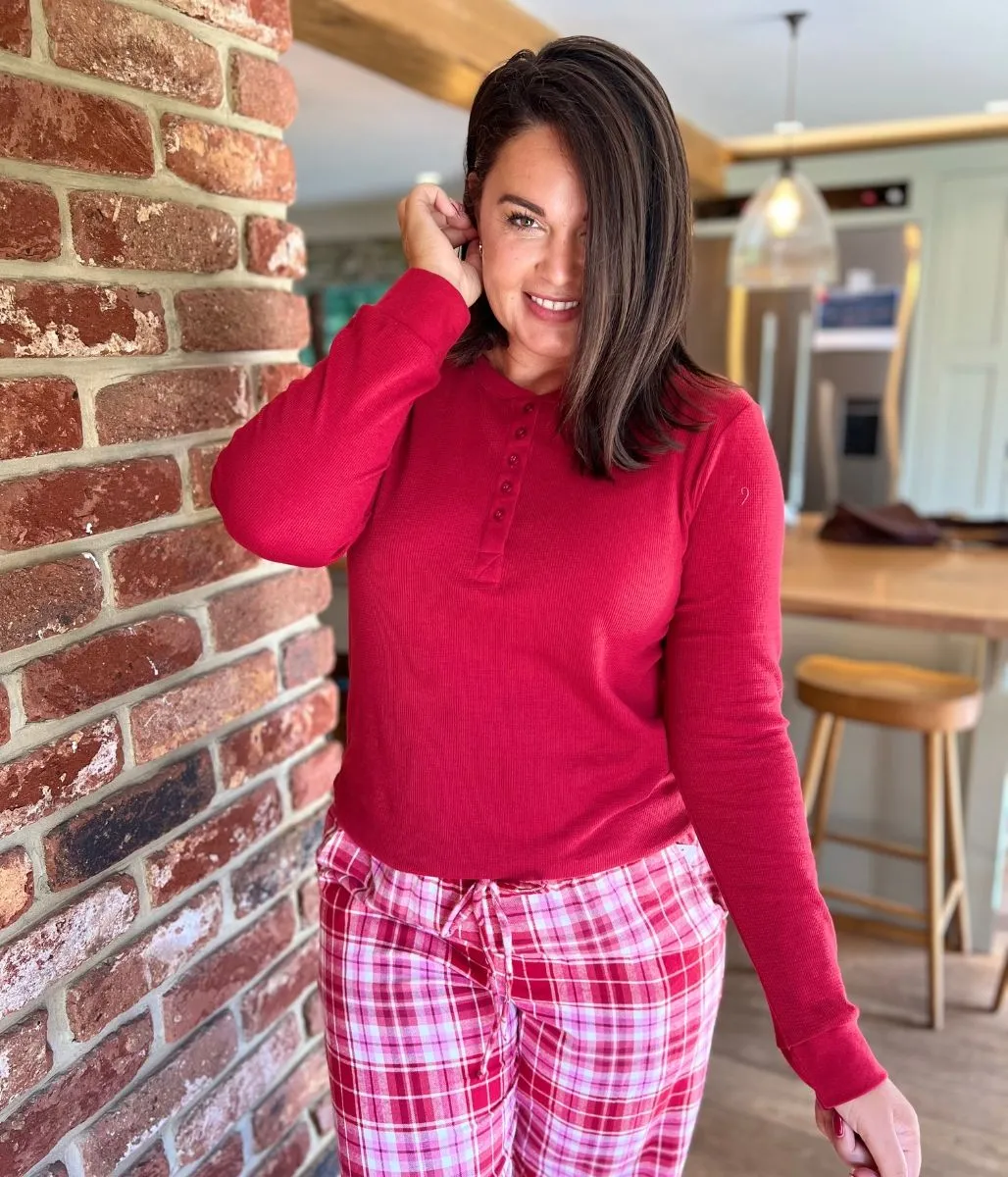 Red Checked Flannel Pyjamas Set