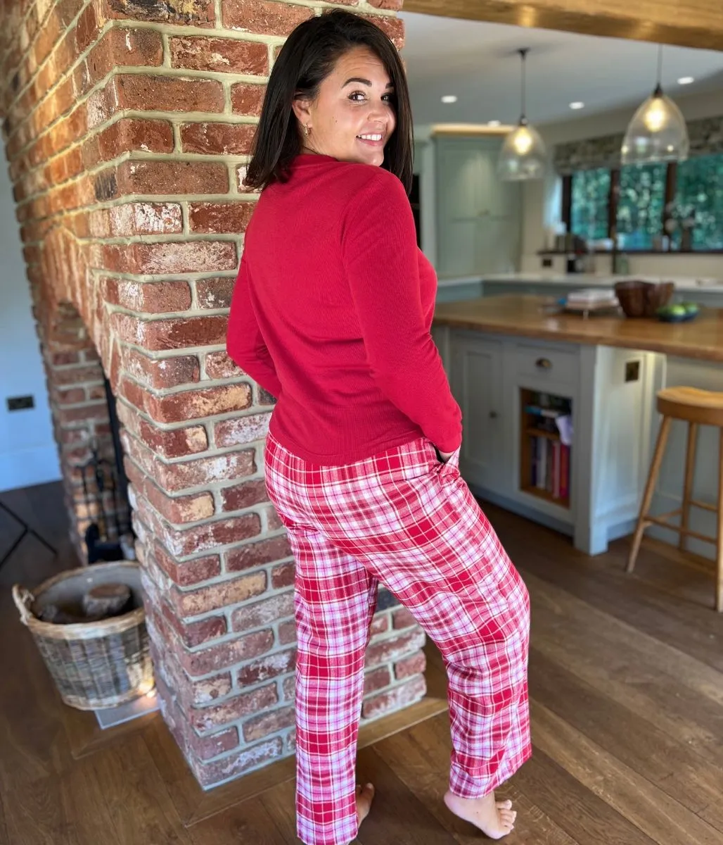 Red Checked Flannel Pyjamas Set