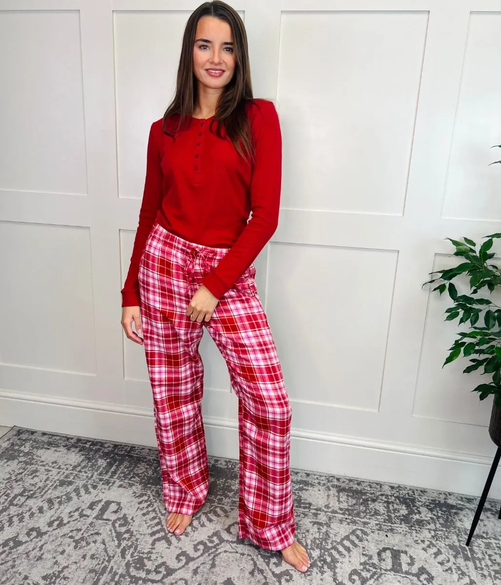 Red Checked Flannel Pyjamas Set