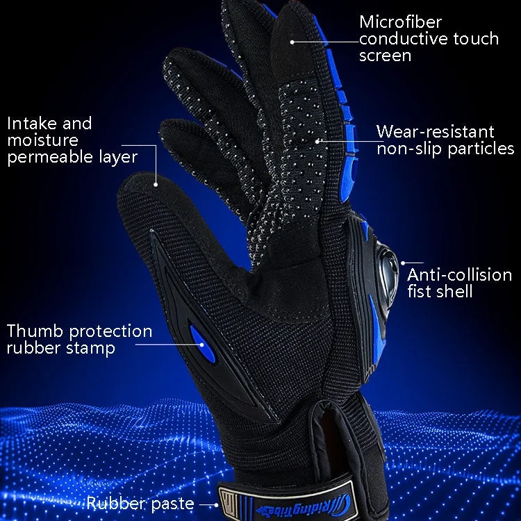 Riding Tribe MCS-17 Motorcycle Gloves Touch Screen Outdoor Riding Gloves, Size: XXL(Blue)