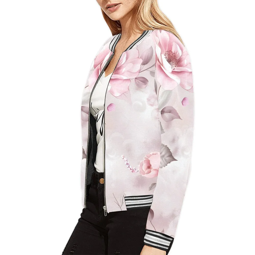 Romance Roses Bomber Jacket for Women