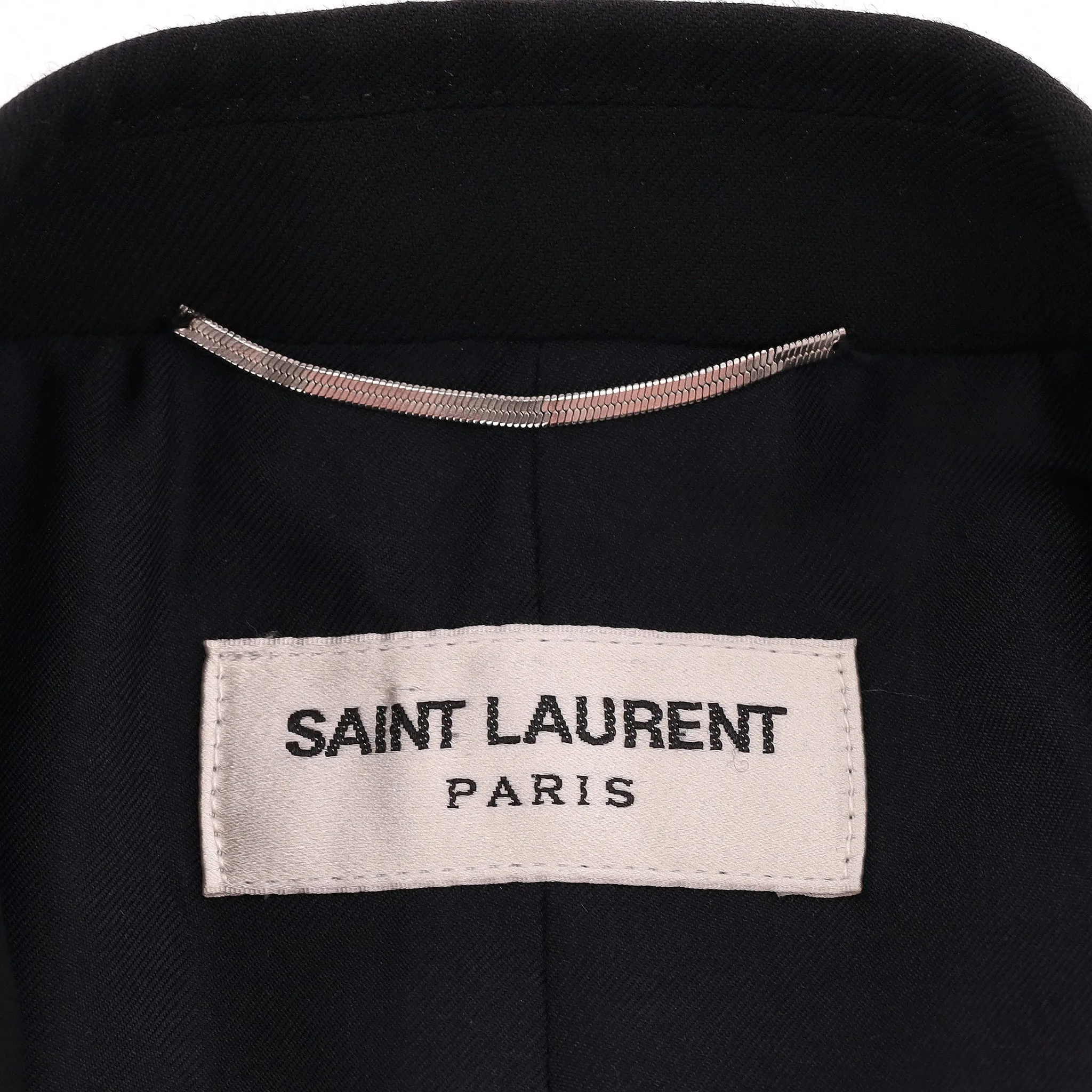 Saint Laurent Chain Detail Virgin Wool Jacket. Size 46IT