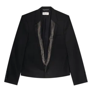 Saint Laurent Chain Detail Virgin Wool Jacket. Size 46IT