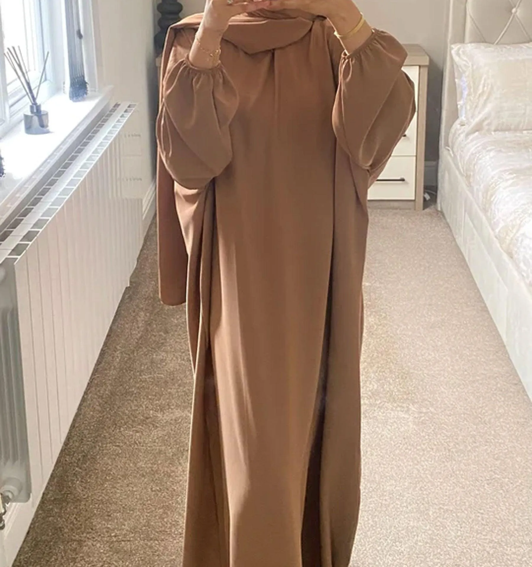 Sand All-in-One Scarf Abaya