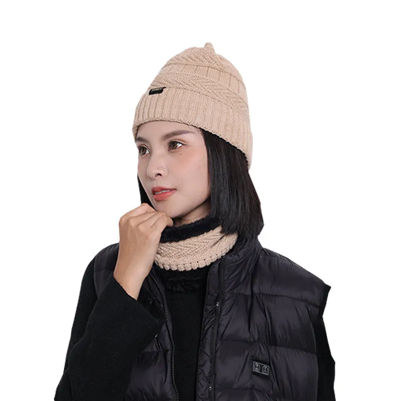 Sidiou Group Fashion Winter Knitted Hat and Scarf Set For Unisex Knitted Beanie Hat Fleece Lining Outdoor Ski Windproof Earflap Cap Scarves