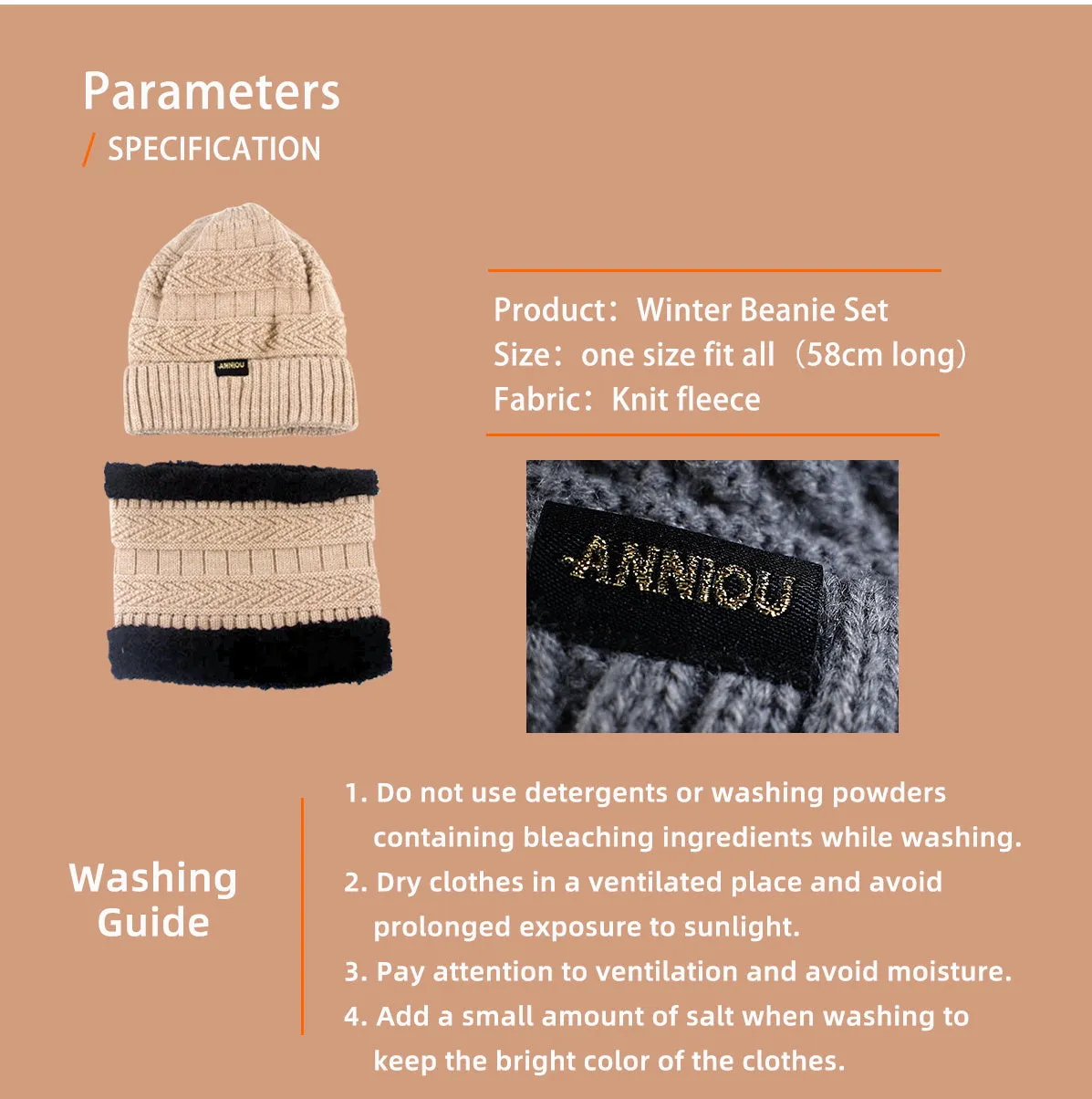 Sidiou Group Fashion Winter Knitted Hat and Scarf Set For Unisex Knitted Beanie Hat Fleece Lining Outdoor Ski Windproof Earflap Cap Scarves